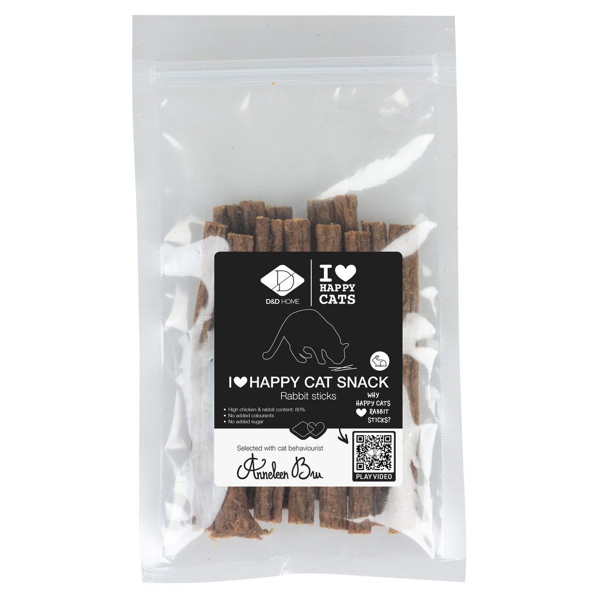 D&D Katzensnack I Love Happy Cats Huhn & Kaninchen-Sticks 70 g, für: Katze