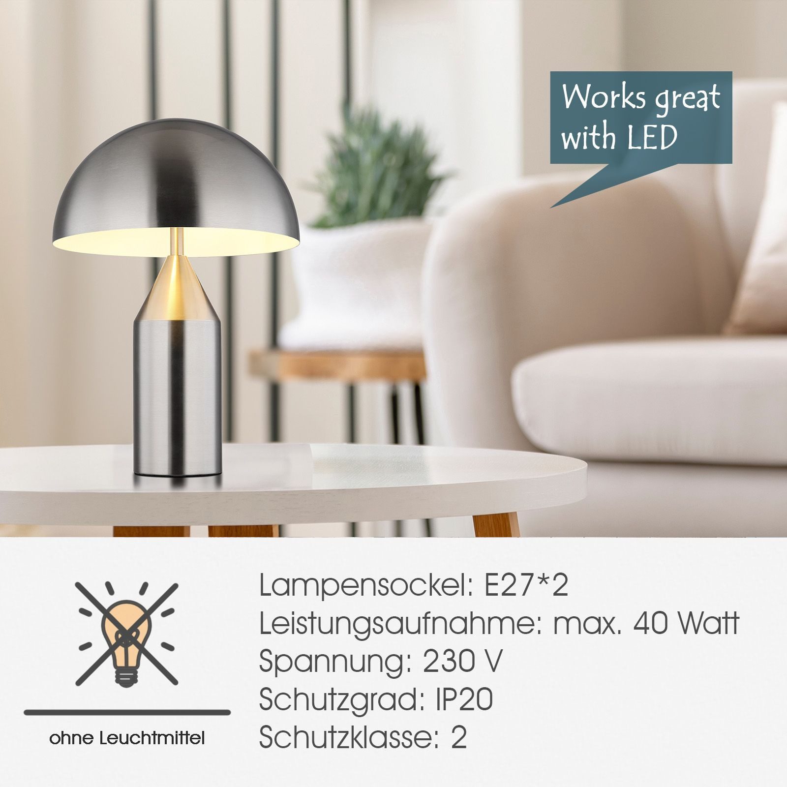 bmf-versand Tischleuchte Tischleuchte Wohnzimmer Tischlampe Schlafzimmer Nachttischlampe, Modern, ohne Leuchtmittel, Pilz Form