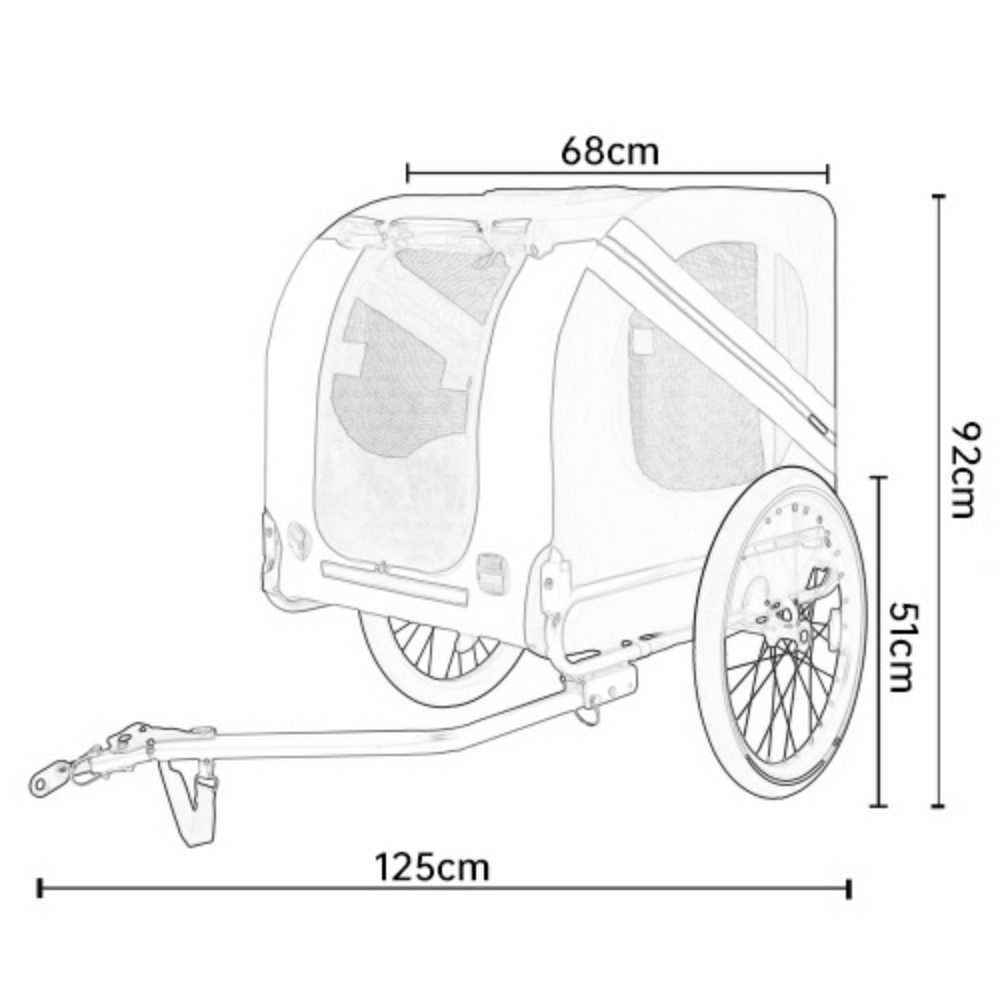 Fine Life Pro Bollerwagen Hunde Fahrradanhänger (bis 40 kg) mit Sicherheitsdrehkupplung
