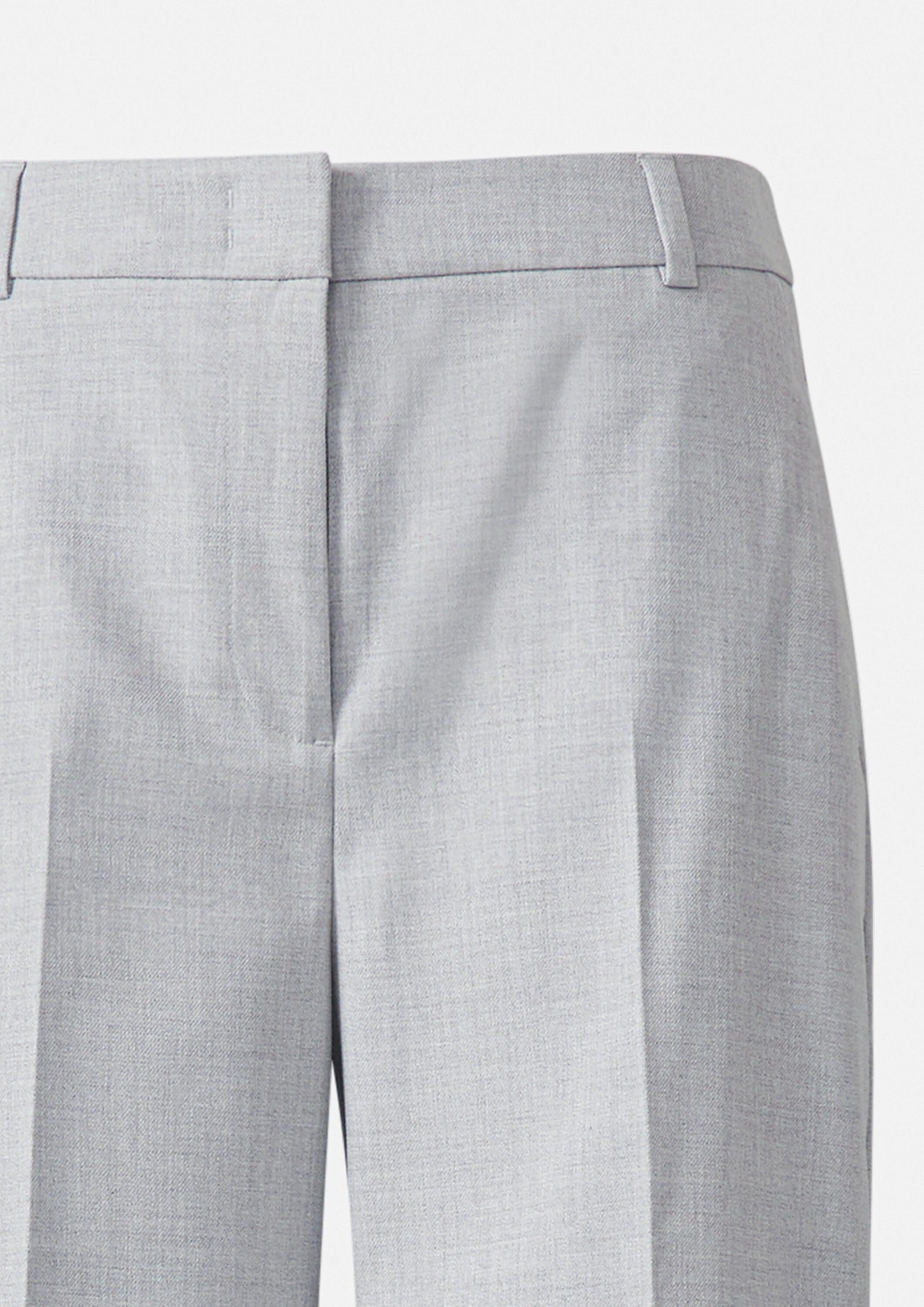 comma Chinos Hose Melierte Marlenehose mit Bügelfalten