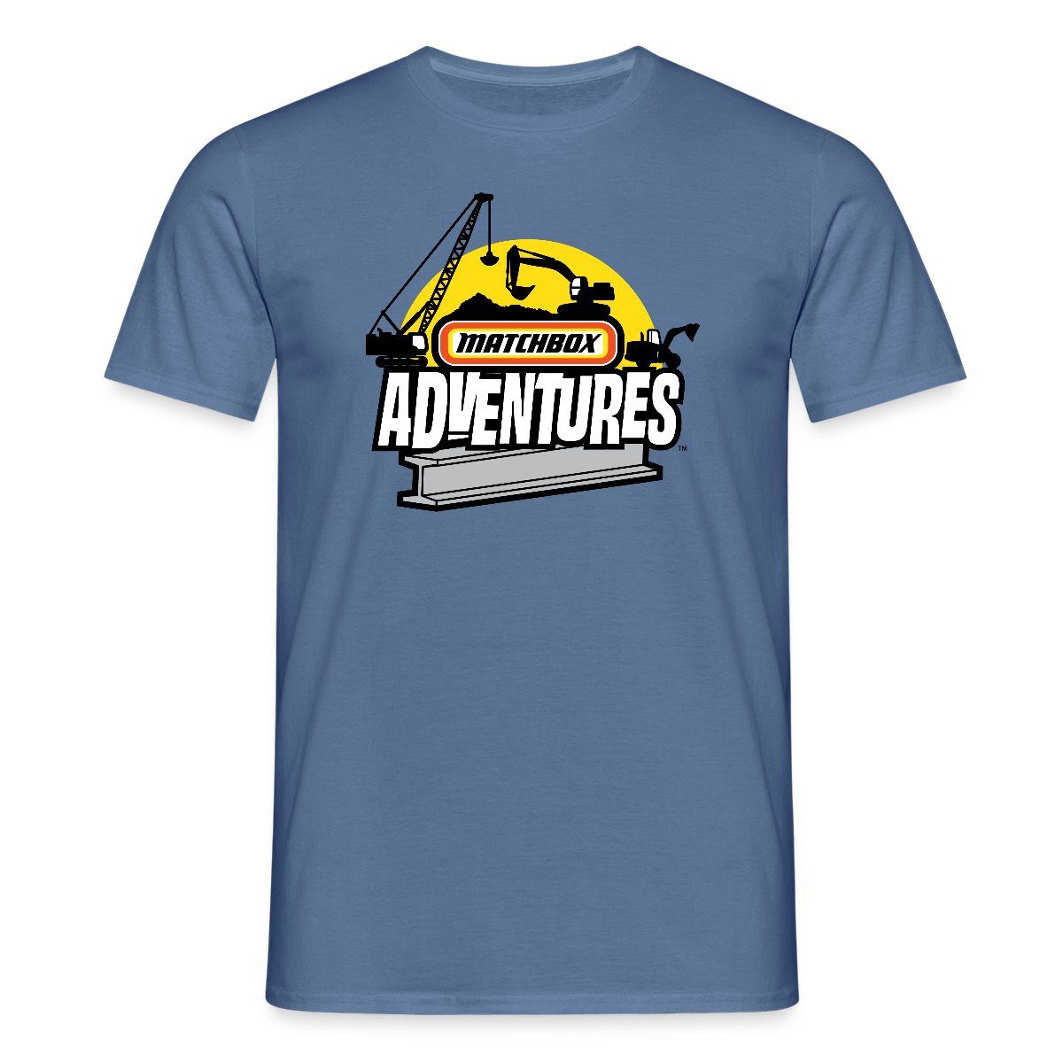 Spreadshirt T-Shirt Matchbox™ Adventures Design Mit Kran Und Bagger Männer T-Shirt (1-tlg)
