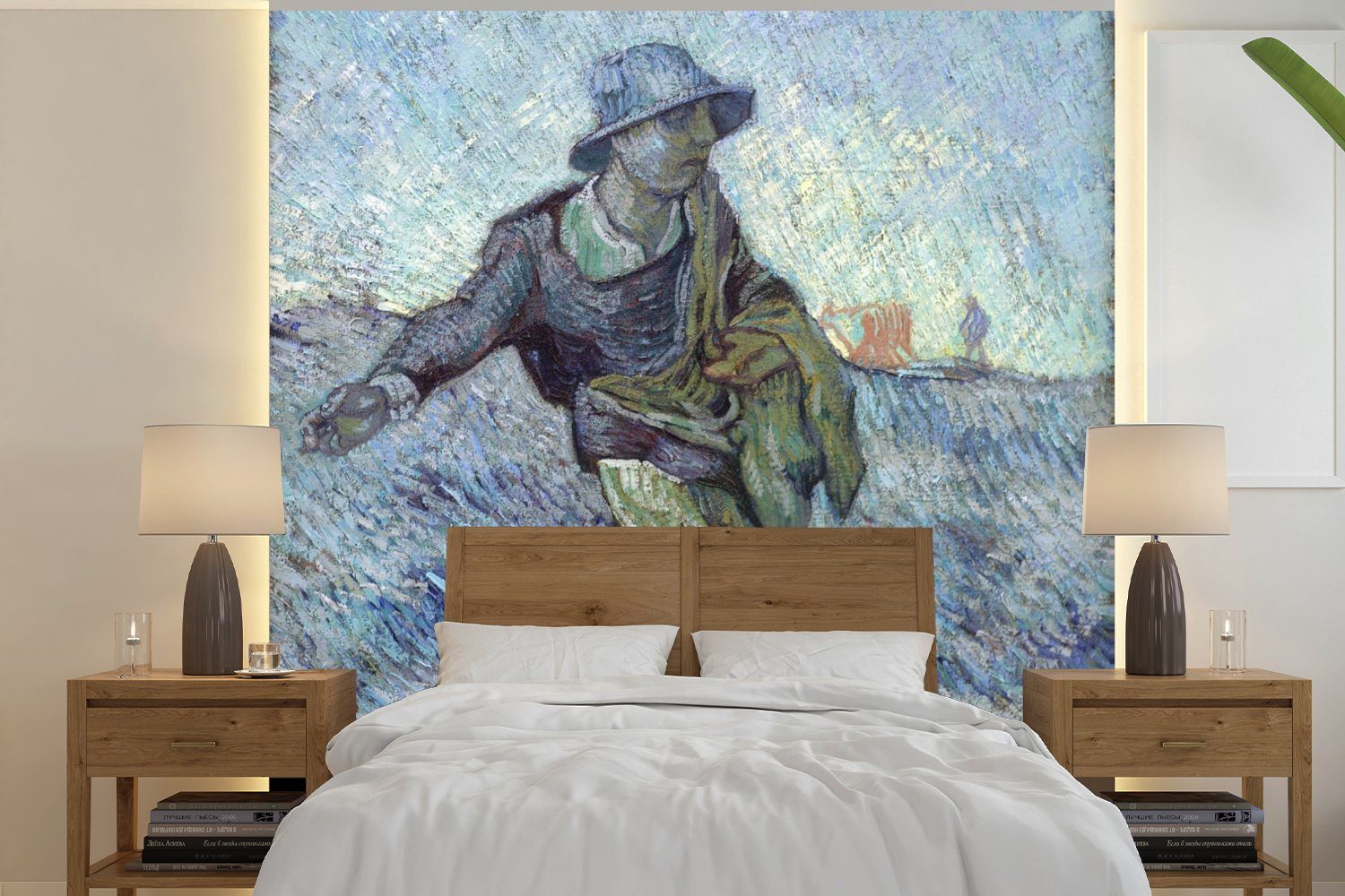MuchoWow Fototapete Der Sämann (nach Millet) - Vincent van Gogh, Matt, bedruckt, (4 St), Vliestapete für Wohnzimmer Schlafzimmer Küche, Fototapete