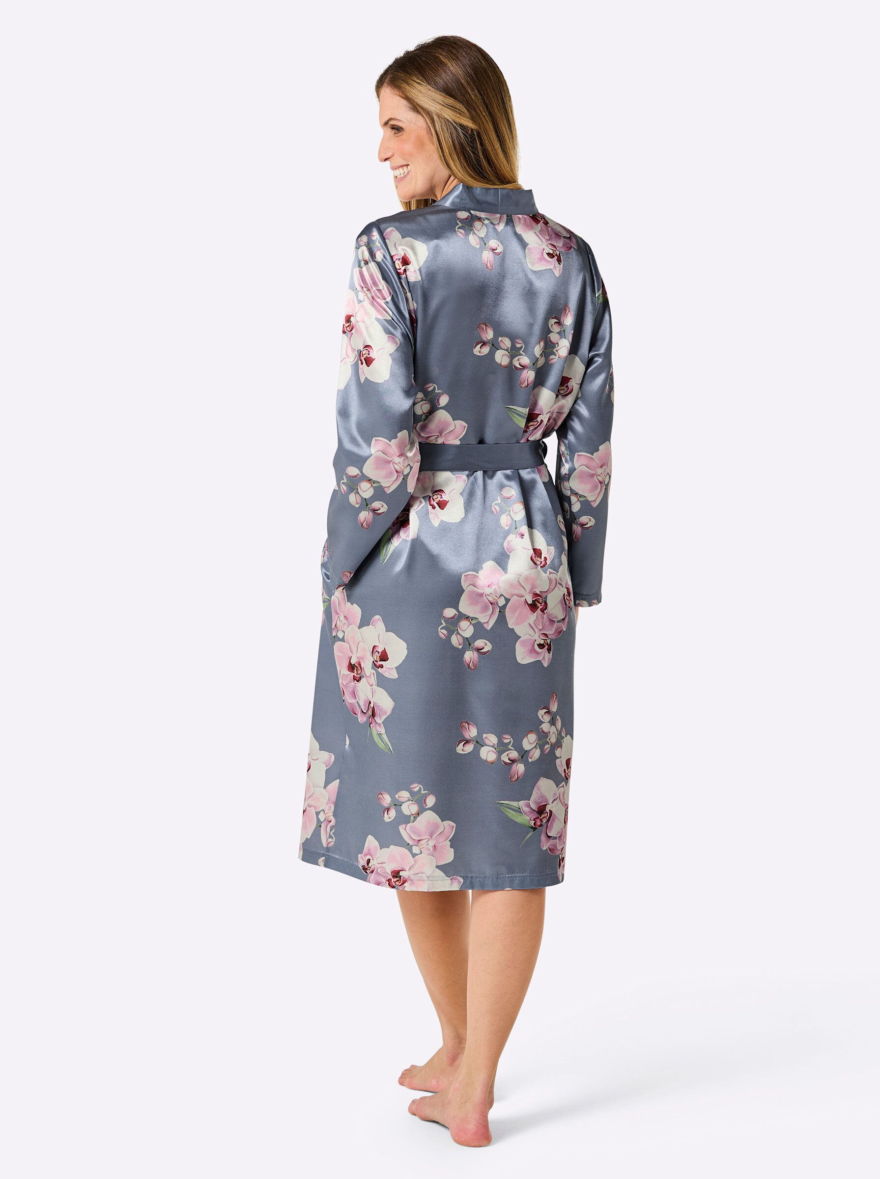 Witt Morgenmantel Morgenmantel Langarm, Polyester, Satin