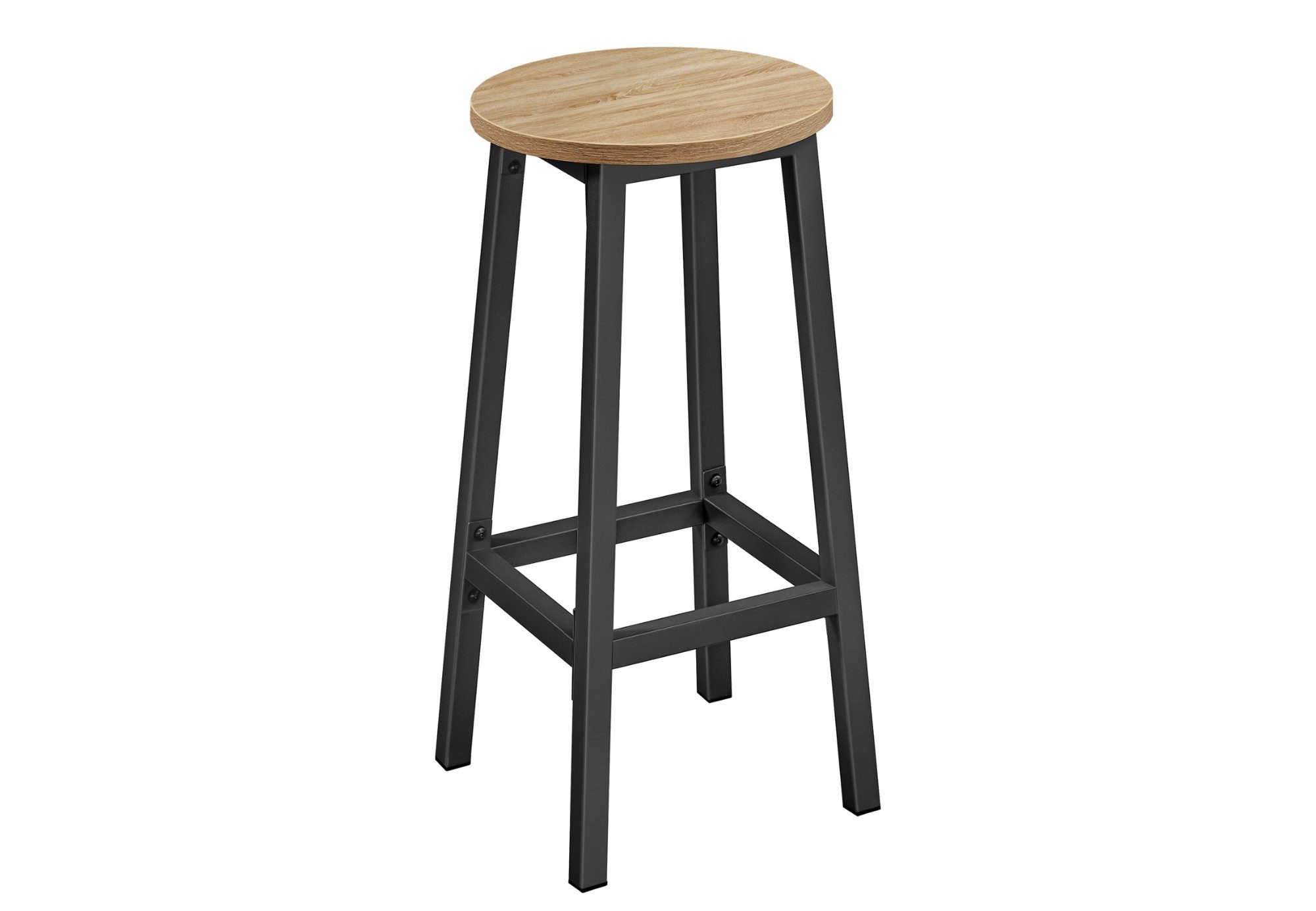 Home Collective Barhocker Küchenhocker Küchenstuhl Thekenstuhl Tresenhocker Barstuhl, mit Fußstütze & stabilem Stahlgestell, 32x65 cm, Sonoma Eiche/Schwarz