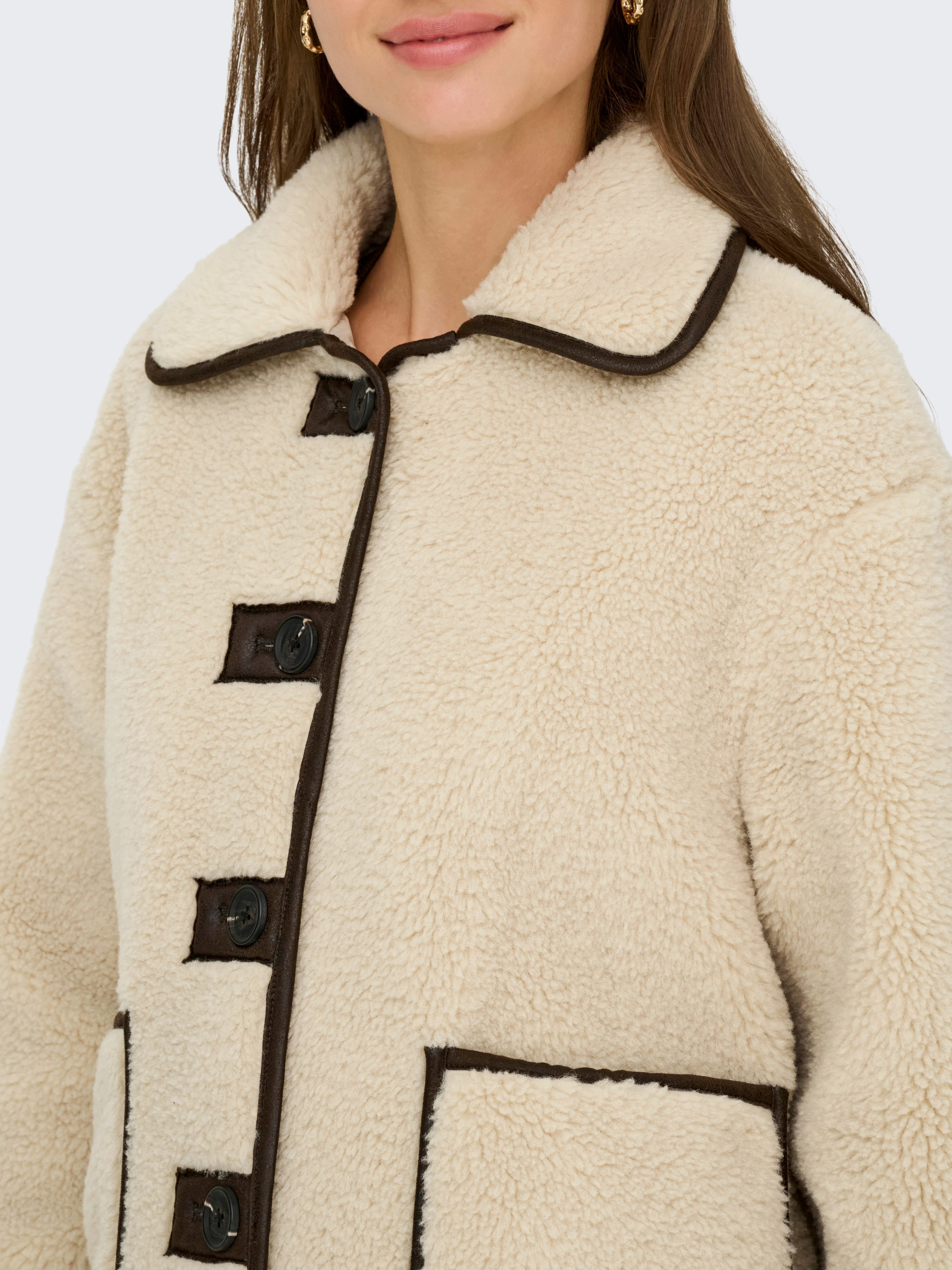 JDY Plüschjacke JDYNOELLA LIFE TEDDY JACKET OTW NOOS Kunstfaser