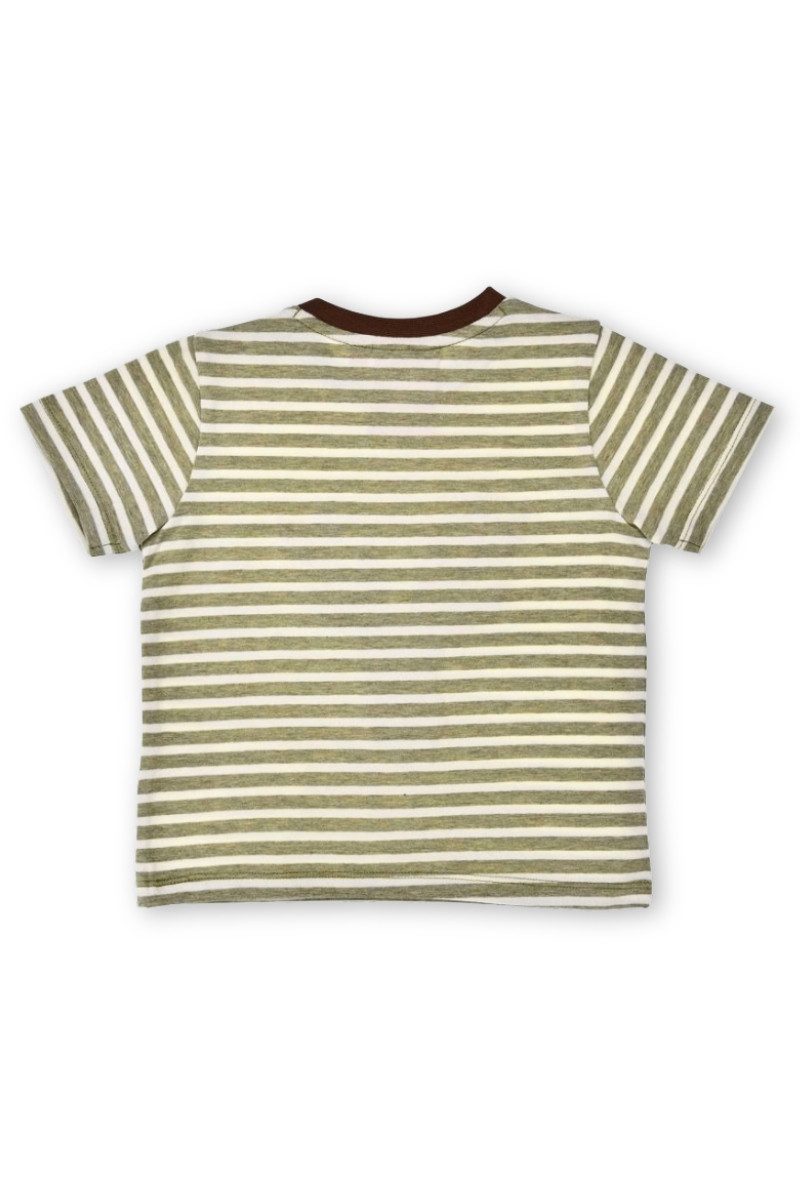 BONDI Trachtenhemd Trachtenshirt Baby/Kind - HIRSCHKOPF - grün gestreift