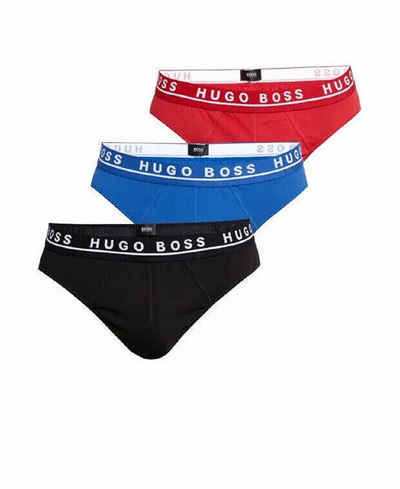HUGO Slip Hugo Boss Slips, Hugo Boss Brief 3P Cotton Stretch Herren Mini/Brief. Logo Schriftzug