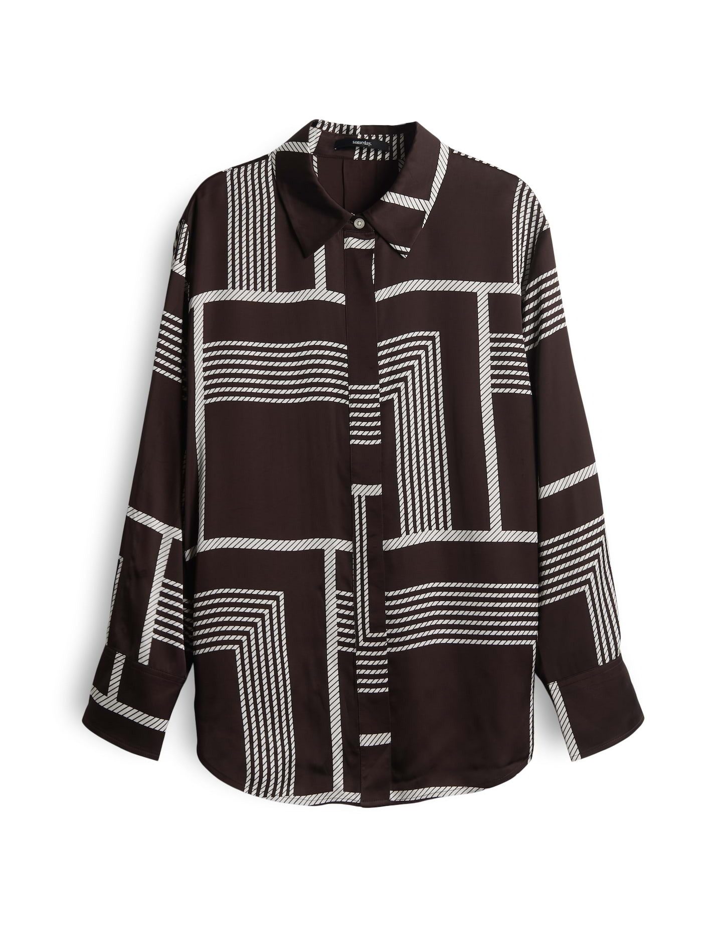 someday Langarmbluse ZISI Loose mit abstrakten Streifenprint leicht ausgest günstig online kaufen