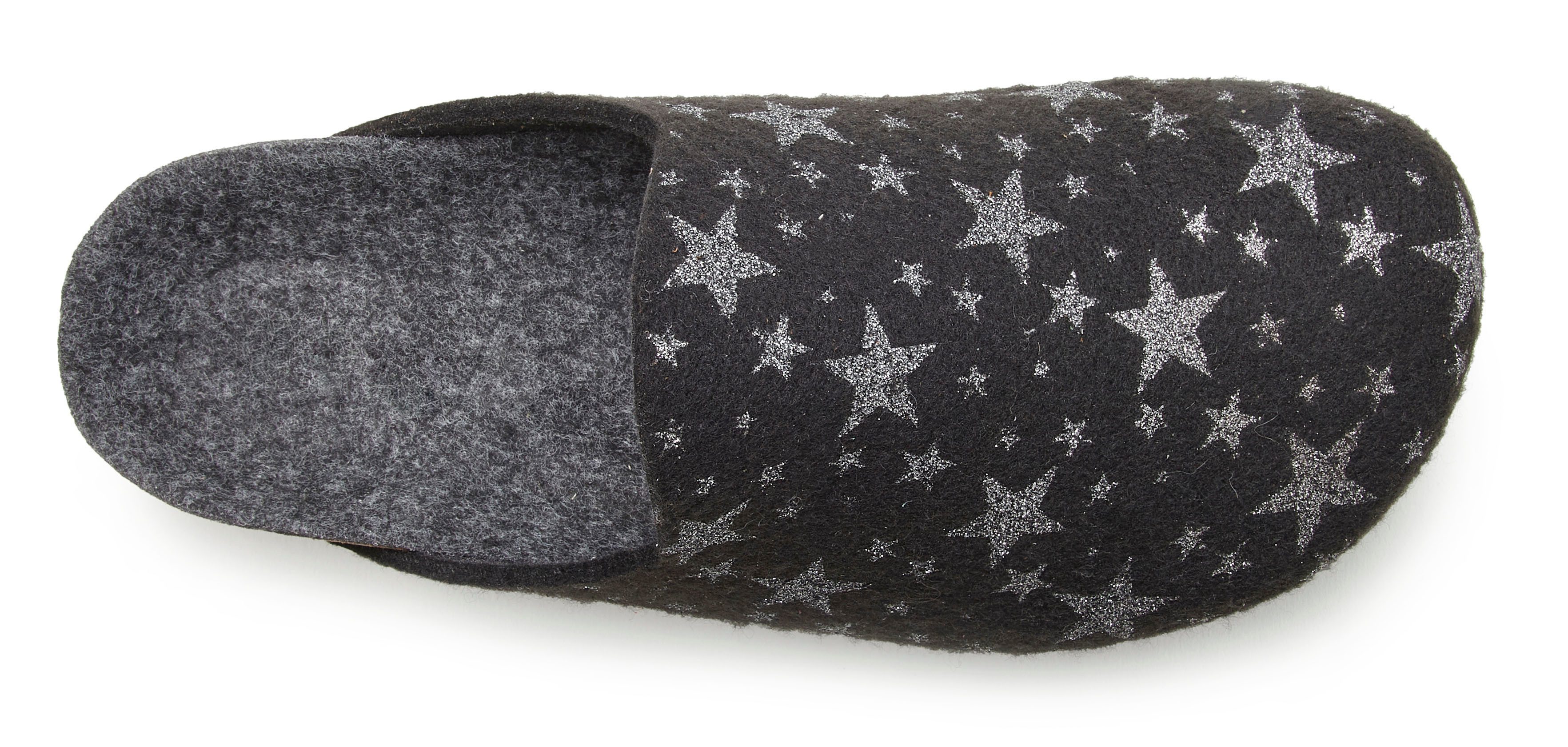 Vivance Dreams Pantolette, Clog, Pantoffel, Hausschuh, Pantolette aus Filz mit wärmenden Korkfußbett & Sternenprint