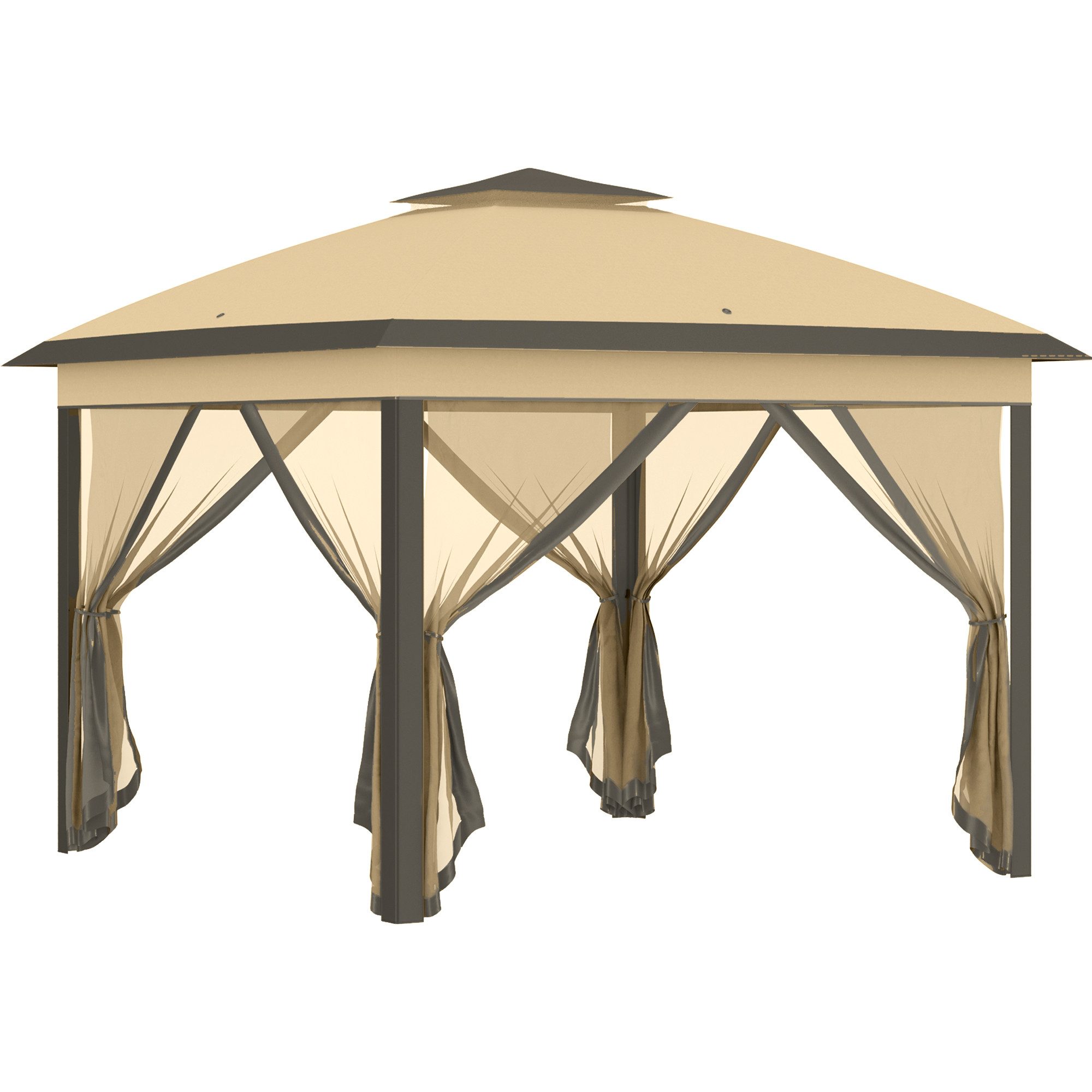 Outsunny Faltpavillon 3,3x3,3m, wasserabweisend Winterfest, mit günstig online kaufen