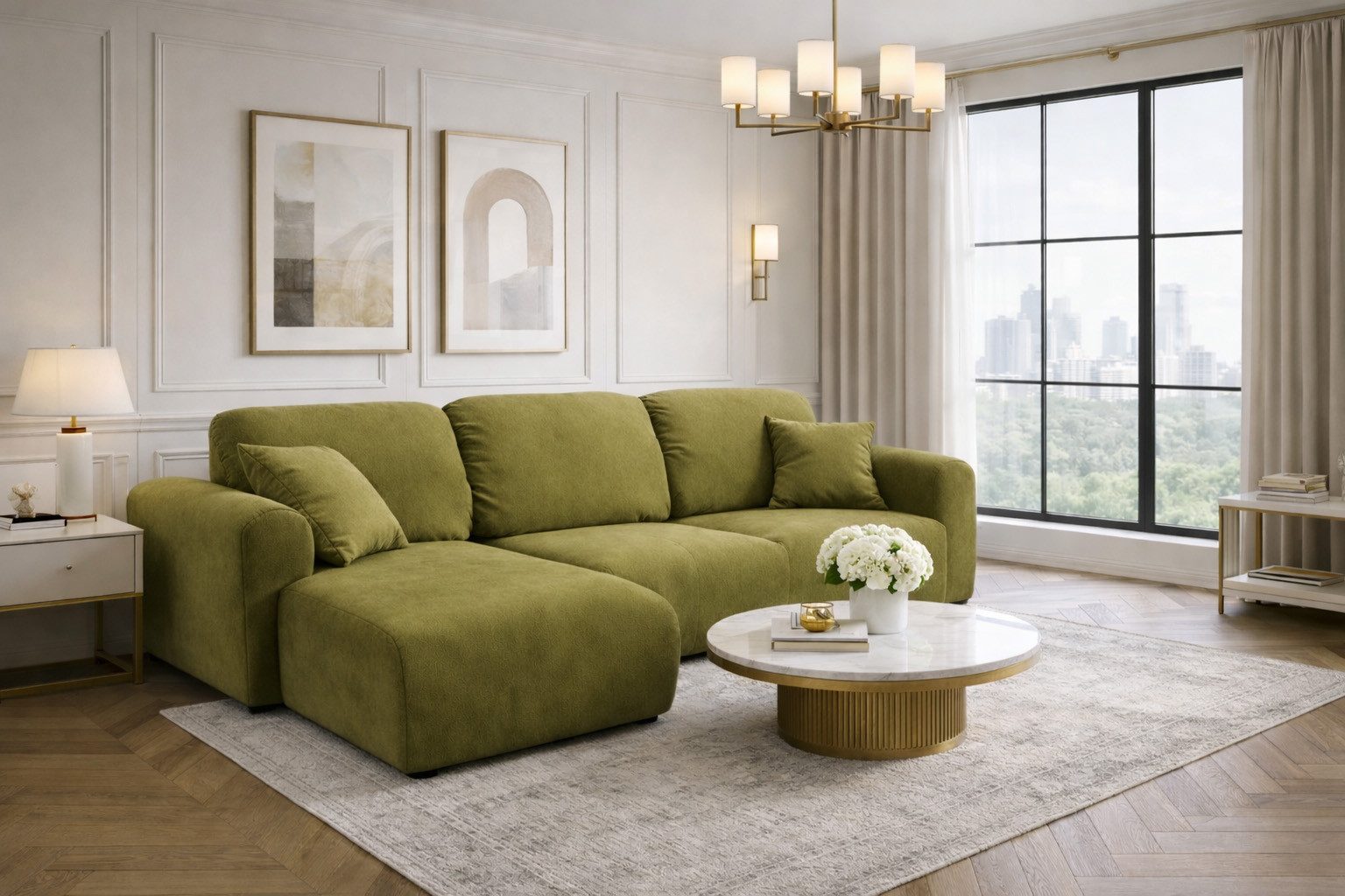 Kaiser Möbel Ecksofa mit Schlaffunktion und Bettkasten, Veloursstoff Salvador, Bingo L, Schnell ausklappbare Schlaffunktion,Hoher Sitz- und Schlafkomfort