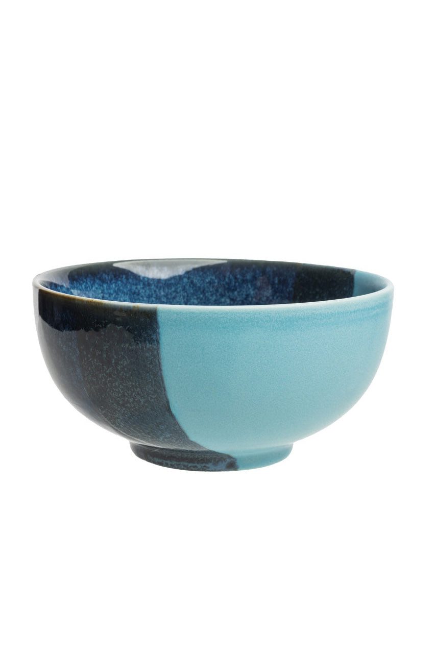 Tranquillo Schüssel Steinzeug Schale INDUSTRIAL blau Ø17 cm spülmaschinengeeignet, (Einzelartikel), Handgefertigt mit reaktiver Glasur & mikrowellengeeignet