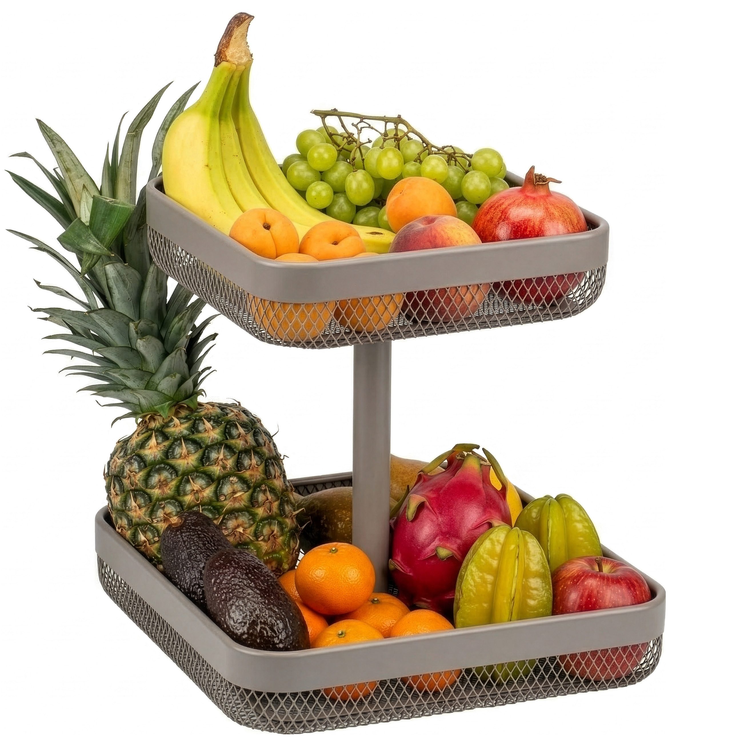 eluno Obstschale eckig 2-stöckig, 25 cm und 30 cm, Metall