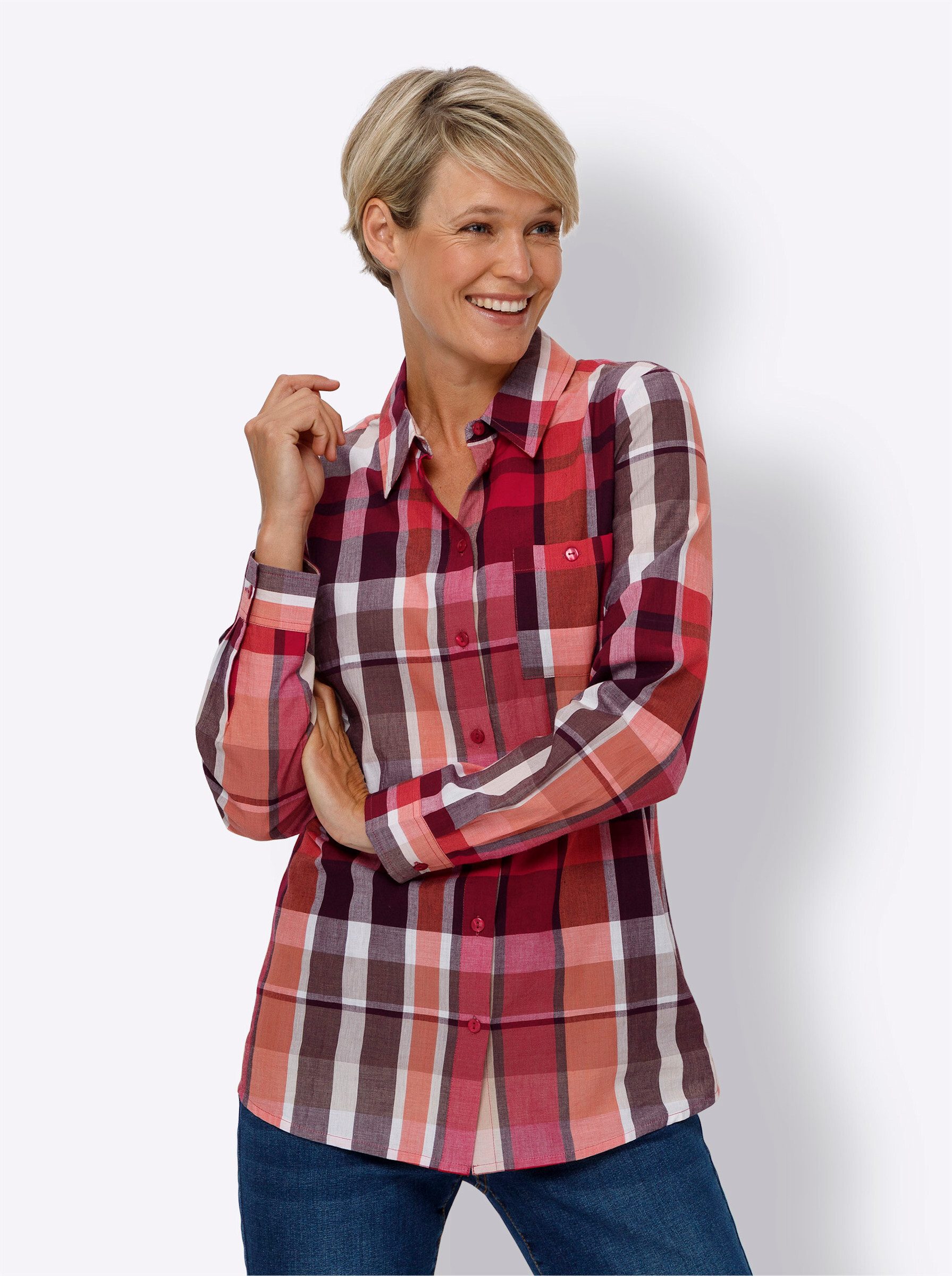 Sieh an! Klassische Bluse Longbluse günstig online kaufen