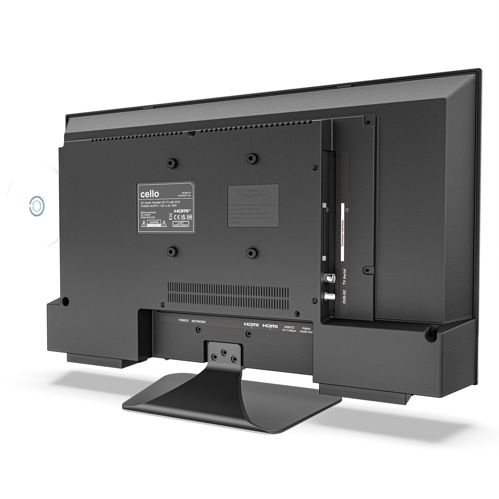 Cello 24 Zoll Camping 12V Smart WebOS Traveller mit DVD-Player LED-Fernseher (60,96 cm/24 Zoll, 1366 × 768 (HD Ready), Smart-TV)
