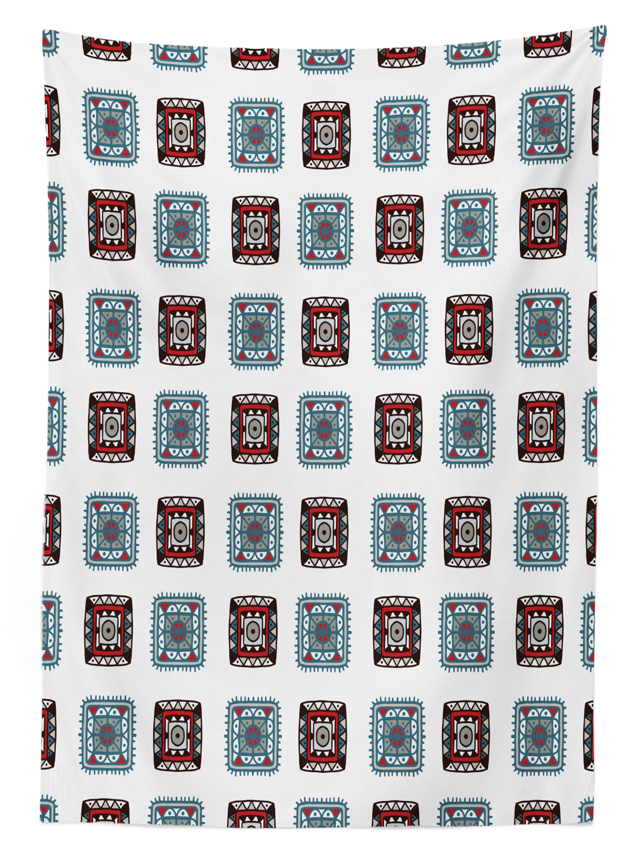 Außen Klare Tischdecke Aztec geeignet Farben, den Für Ethnic Stoff Farbfest Bereich Abakuhaus Waschbar
