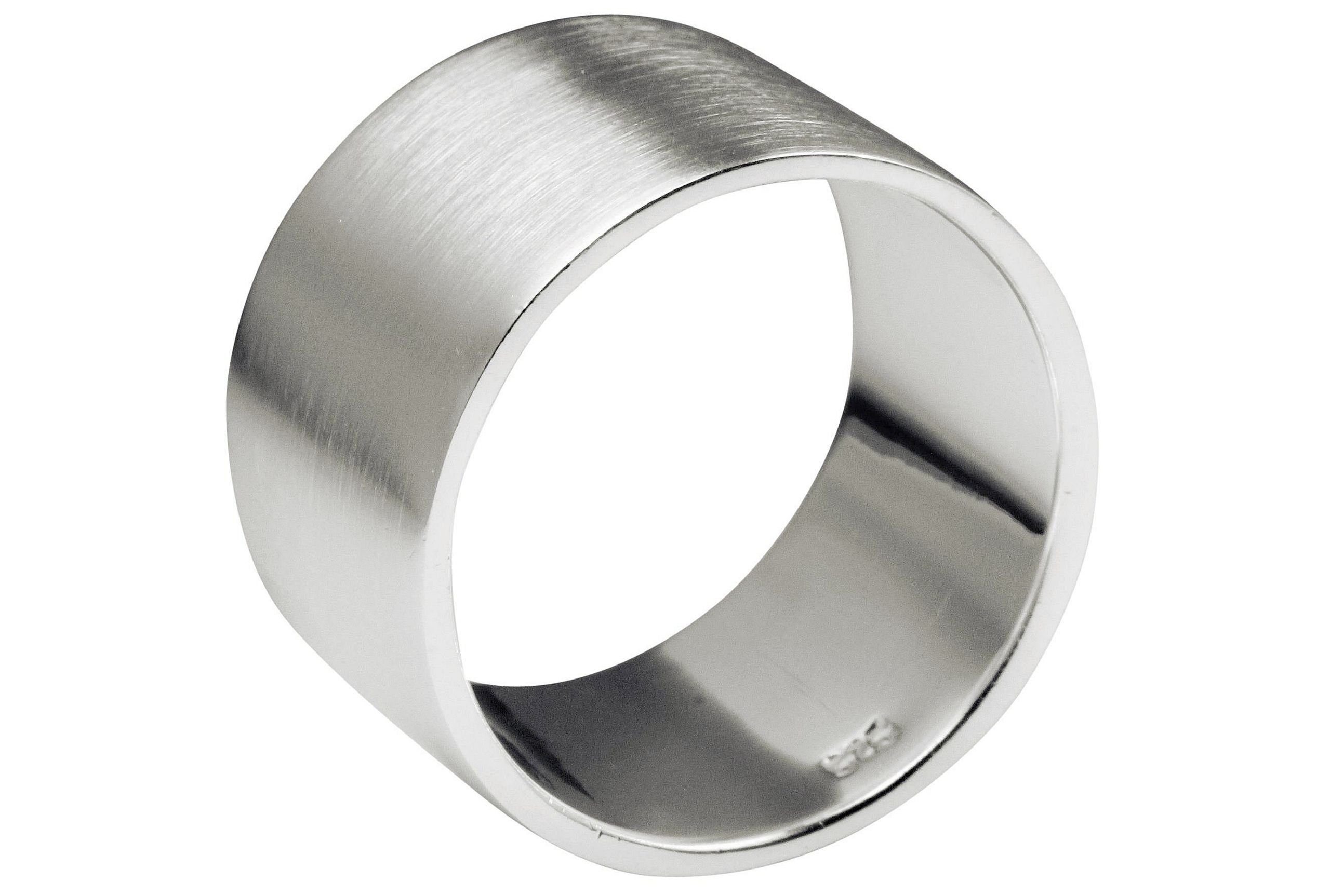 SILBERMOOS Partnerring XL Klassischer Bandring mattiert, 925 Sterling Silber