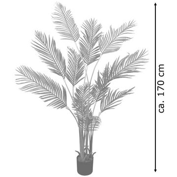 Kunstpalme Kunstpflanze Palme Palmenbaum Arekapalme Künstliche Pflanze 170 cm, Decovego