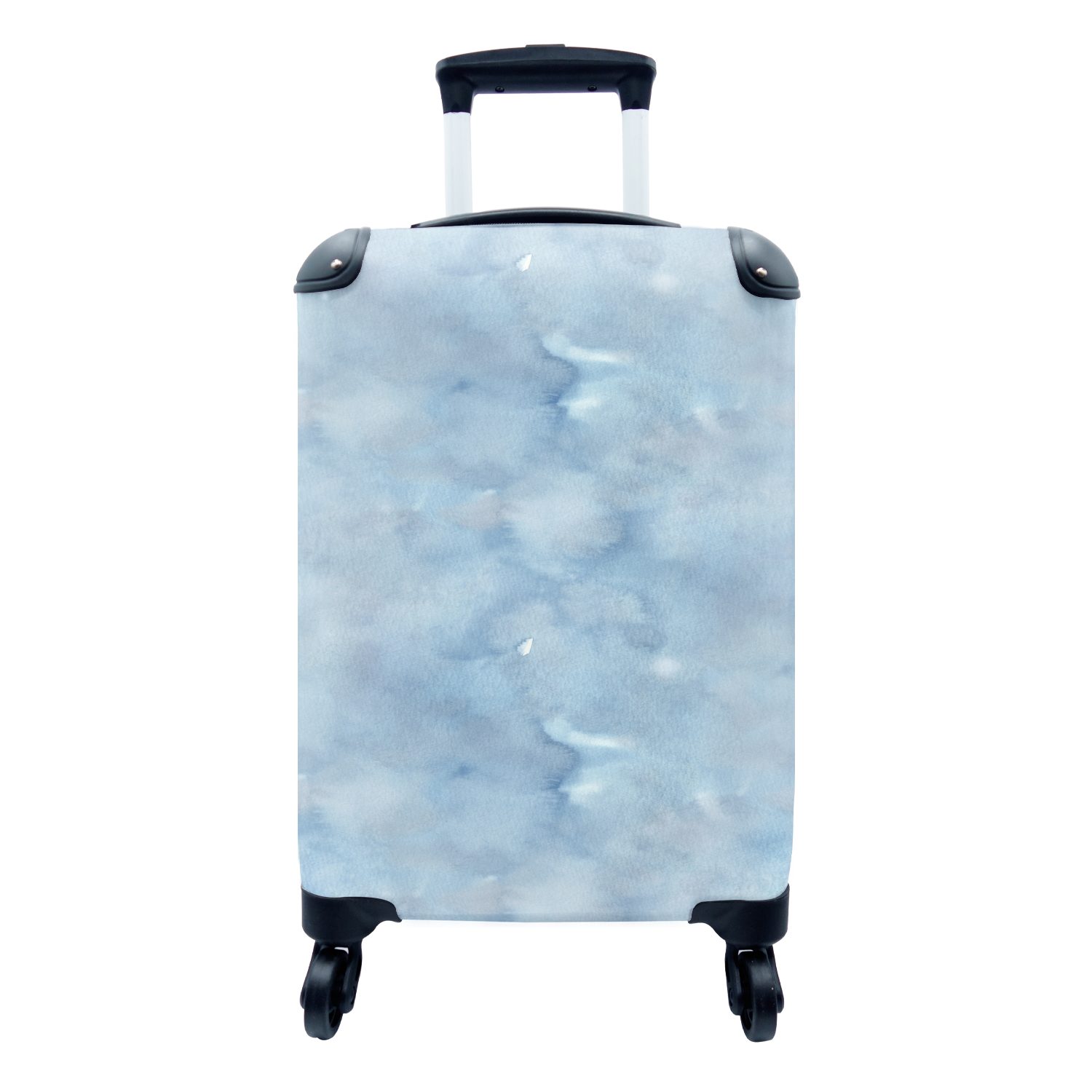 MuchoWow Handgepäckkoffer Muster - Aquarell - Blau, 4 Rollen, Reisetasche mit rollen, Handgepäck für Ferien, Trolley, Reisekoffer