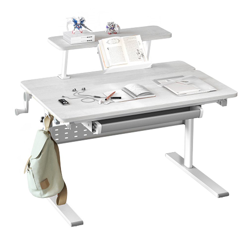 Ergo Office Kinderschreibtisch ER-483 mit Höhenverstellung und Neigungsverstellung bis zu 40 Grad, Ergonomischer Kinderschreibtisch