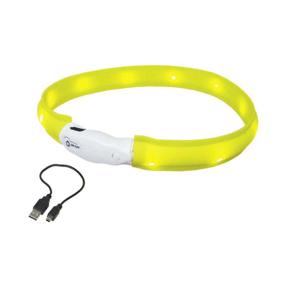 Nobby Leuchthalsband LED Leuchtband breit Visible gelb