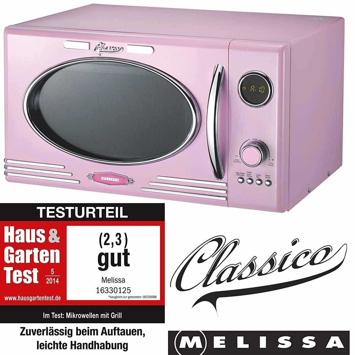 MELISSA Mikrowelle 16330125 rosa im Retro Design mit Grill