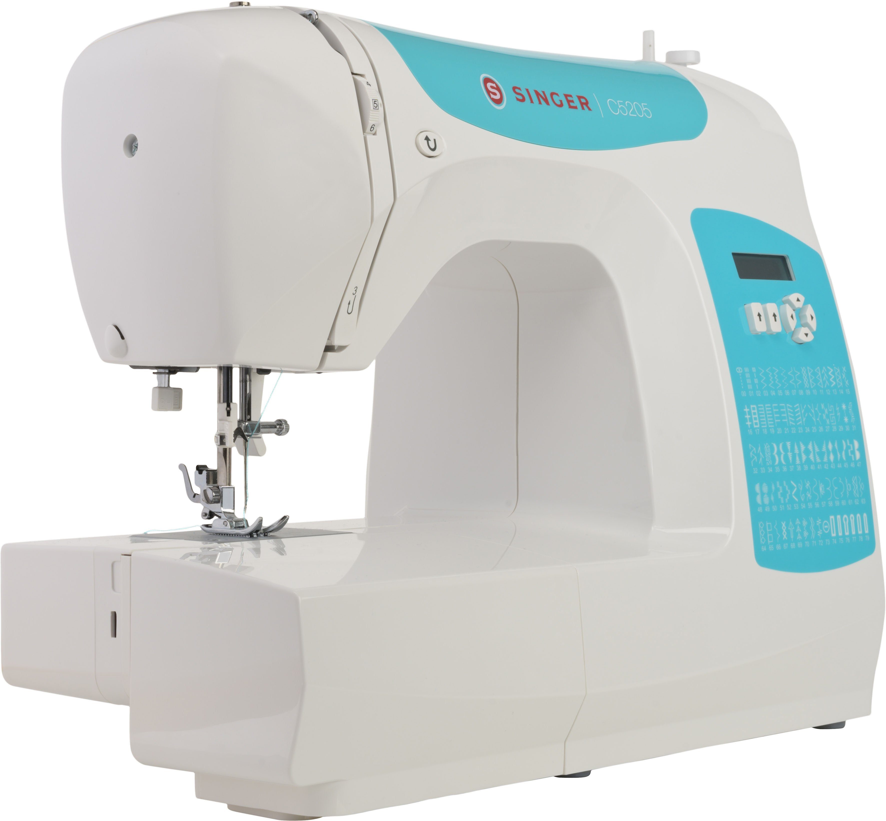 Singer Computer-Nähmaschine C5205 Türkis, 60 Programme