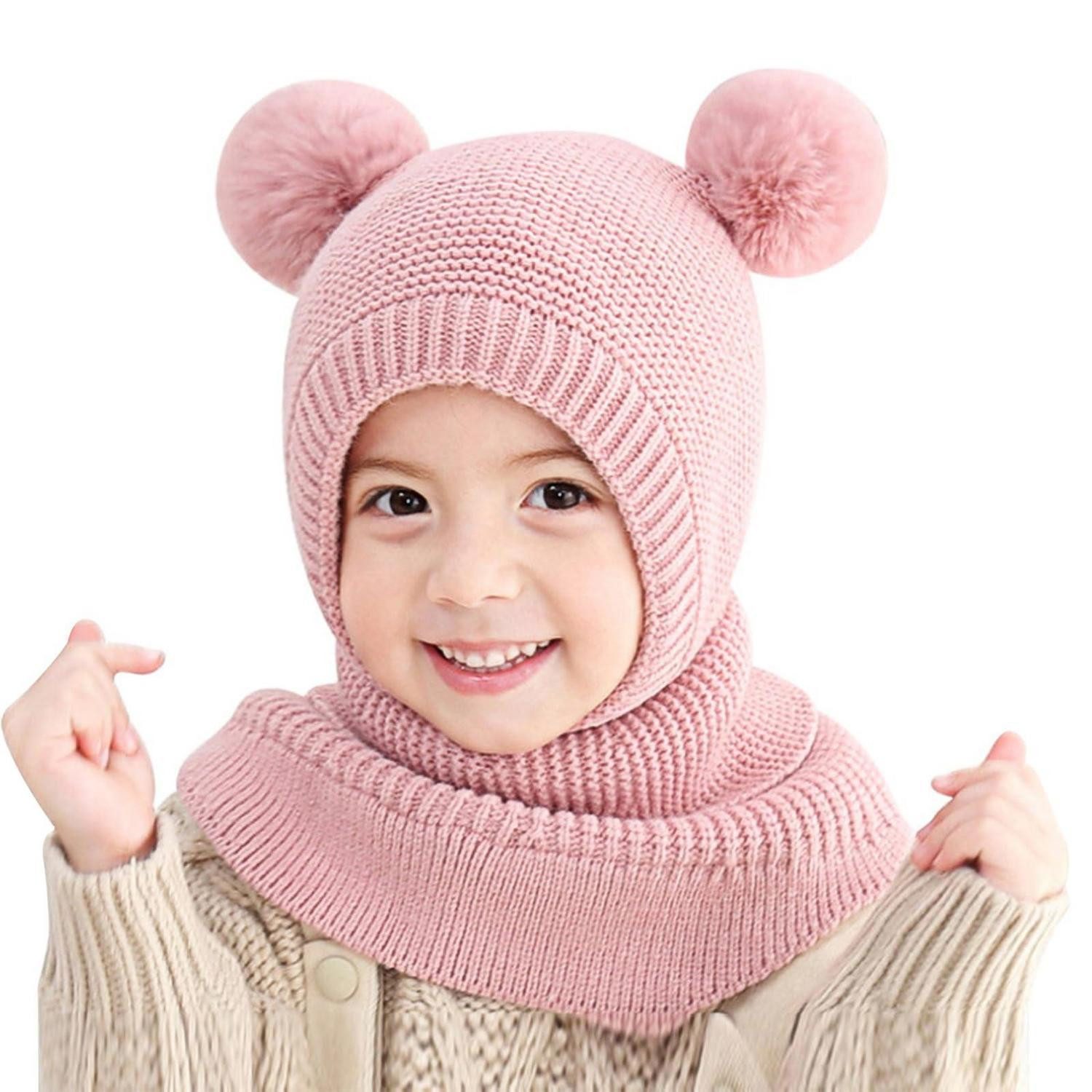 LuxusKollektion Sturmhaube Sturmhaube Kinder Thermo Fleece Schlupfmütze 2-5 Rosa Einheitsgröße