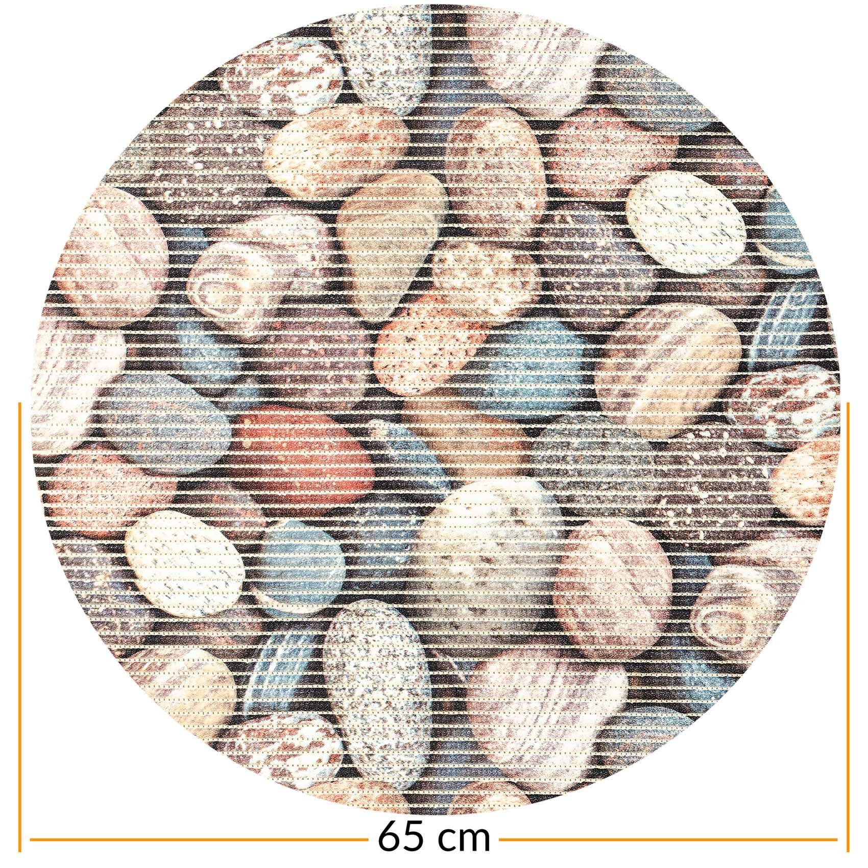 ANRO Schaum-Badematte Antirutschmatte Weichschaummatte Badezimmer Entspannung, Höhe 5 mm, strapazierfähig, Drainage Effekt, Rillen, wasserdurchlässig, rutschhemmend, pflegeleicht, Weich, Rutschfest, Rutschhemmend, Schnelltrockend, mit Drainagelöchern, Modern, Praktisch, PVC, Rund, Geprägt