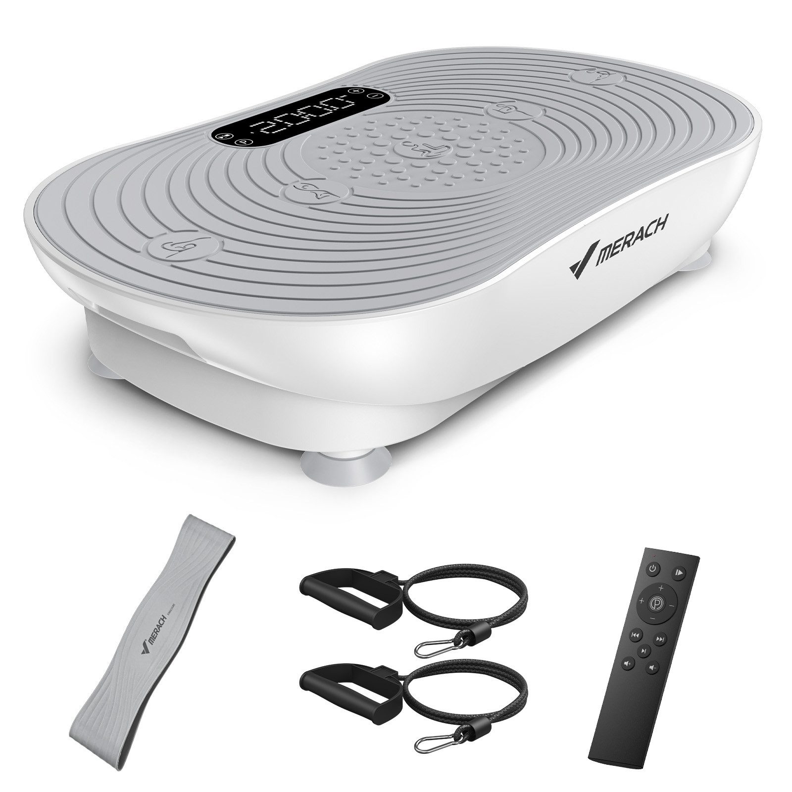 MERACH Vibrationsplatte Vibrationsplatte leise & kompakt - Ideal für Zuhause, 150 W, 99 Intensitätsstufen, (Inkl. Fernbedienung, 150W Motor, 99 Stufen, LED-Display, 1 tlg., Platzsparend, Heimtrainer für Ganzkörpertraining & Durchblutung), max. Benutzergew