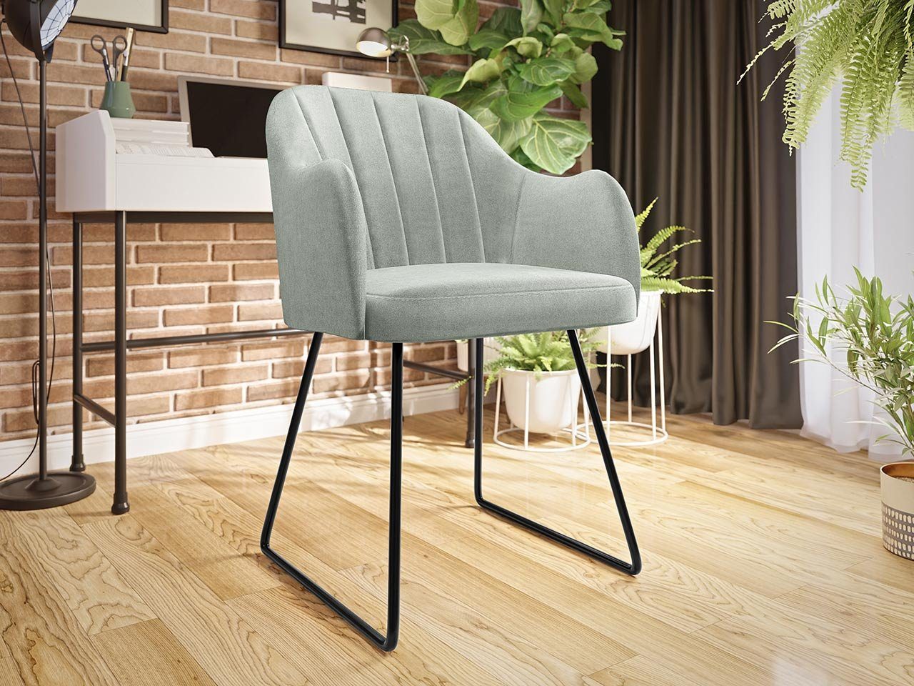MIRJAN24 Stuhl SM101 (1 Stück), Beine aus Metall, 56x52x78 cm Magic Velvet 2240