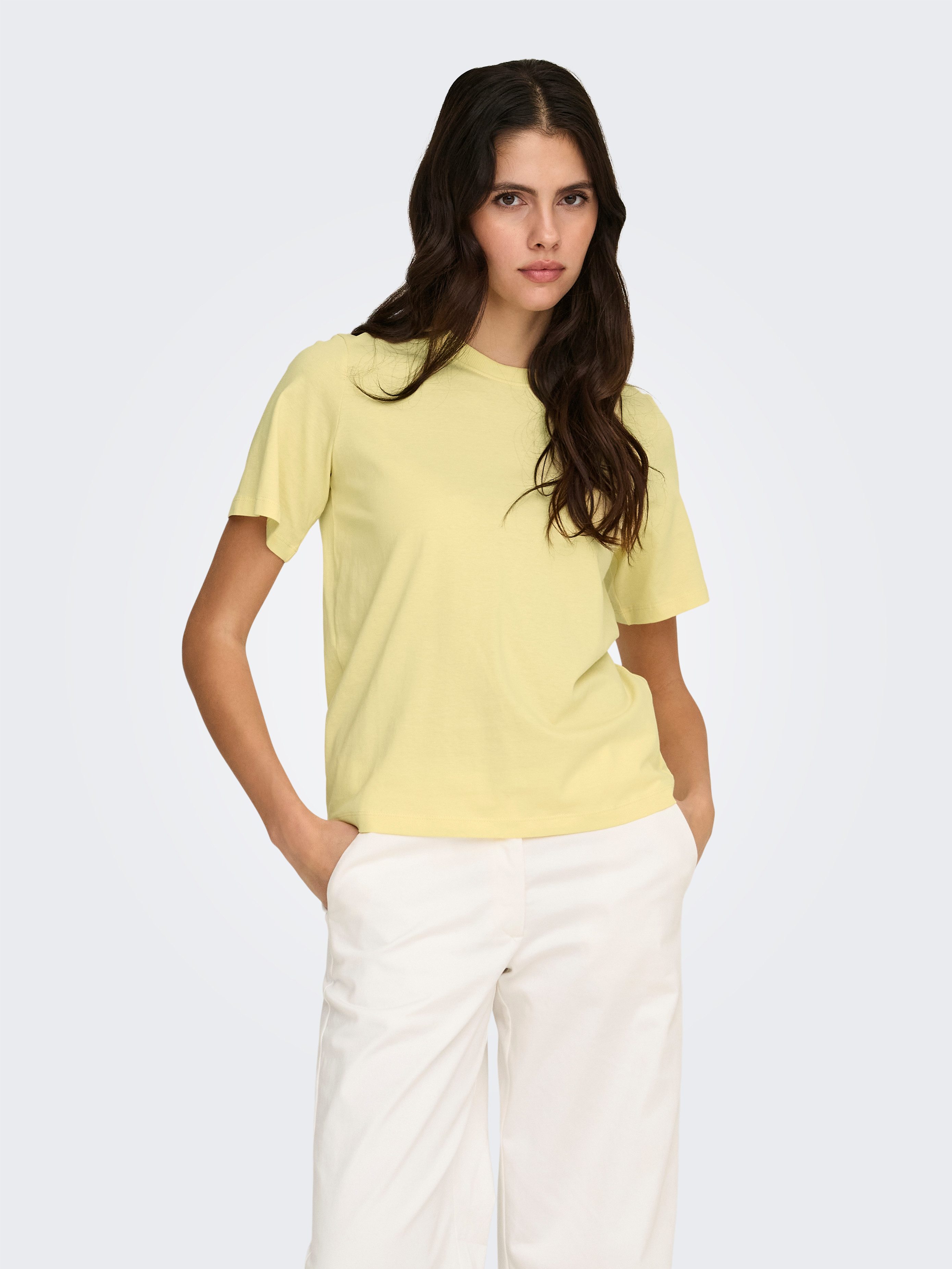 JDY Kurzarmshirt JDYPISA S/S PRINT TOP JRS NOOS Baumwolle, regular fit
