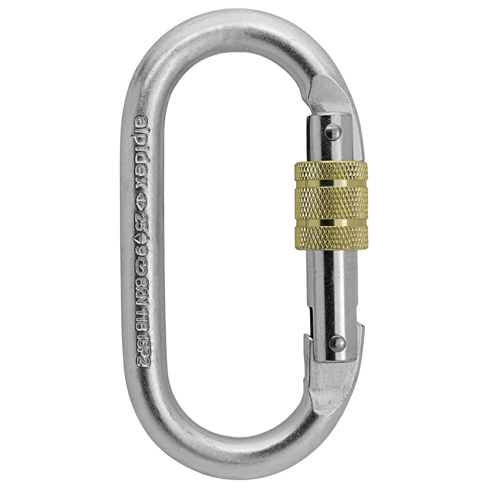 ALPIDEX Karabiner ALPIDEX 5 Karabiner Stahl Stahlkarabiner Schraubkarabiner oval