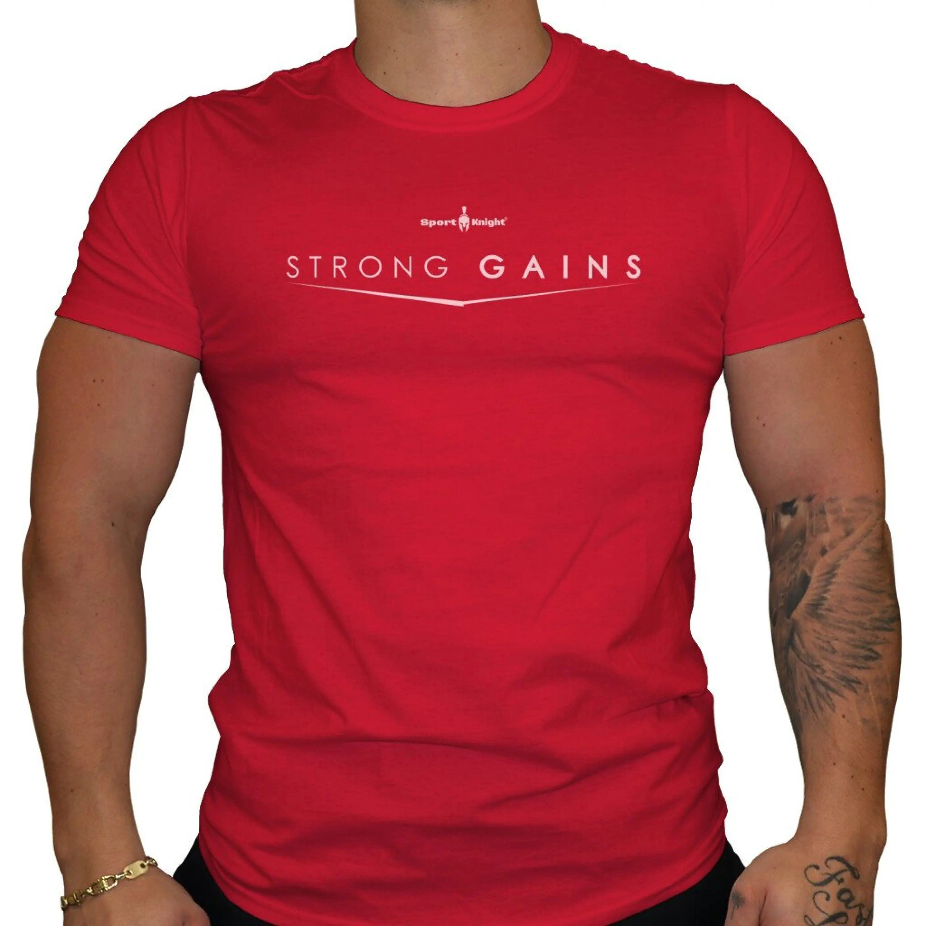 Sport-Knight® T-Shirt Sport-Knight® Herren Fitness T-Shirt "Strong Gains"