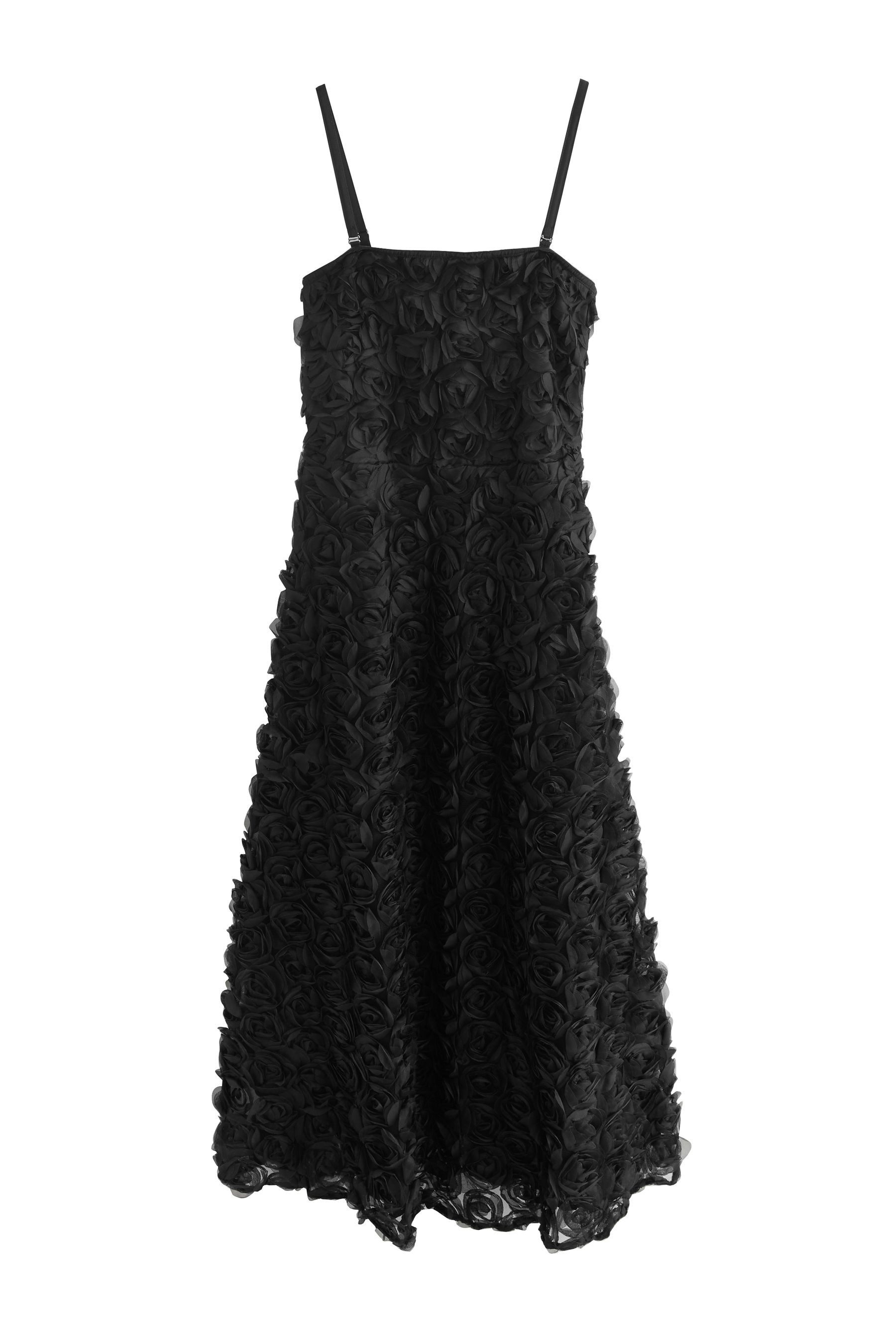 Next Bandeaukleid Festliches Bandeau-Maxikleid mit 3D-Blumenmuster (1-tlg)