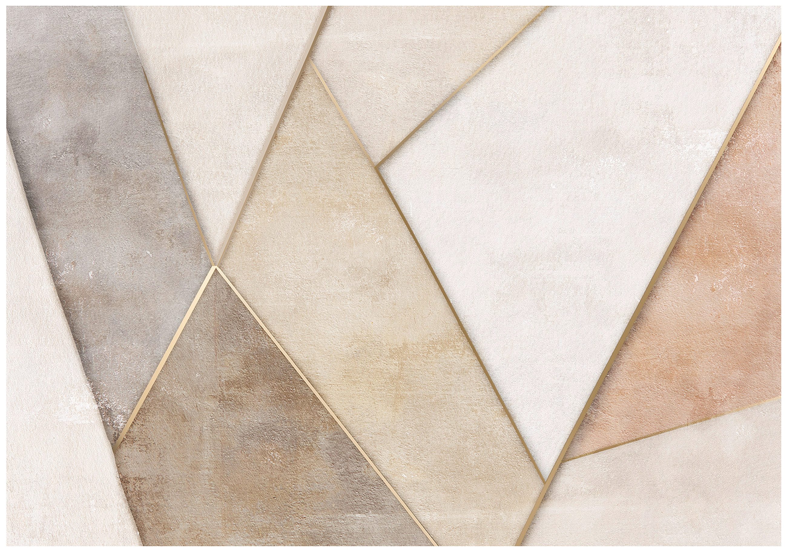 Wallarena Fototapete Abstrakt rosa Gold Vlies Tapete Wohnzimmer Schlafzimmer Wandtapete, Glatt Vlies oder Struktur Vinyl, Abstrakt, Geometrisch, rosa, beige, (Vlies Fototapete, Vlies Fototapete), Vliestapete schwarz Wohnzimmer Schlafzimmer Küche Tapete + Kleister