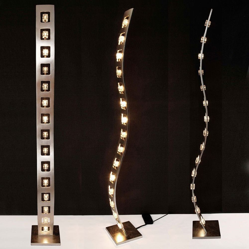 Holländer Stehlampe 15-flammig Cubo Eisen-Glas Silber Silber