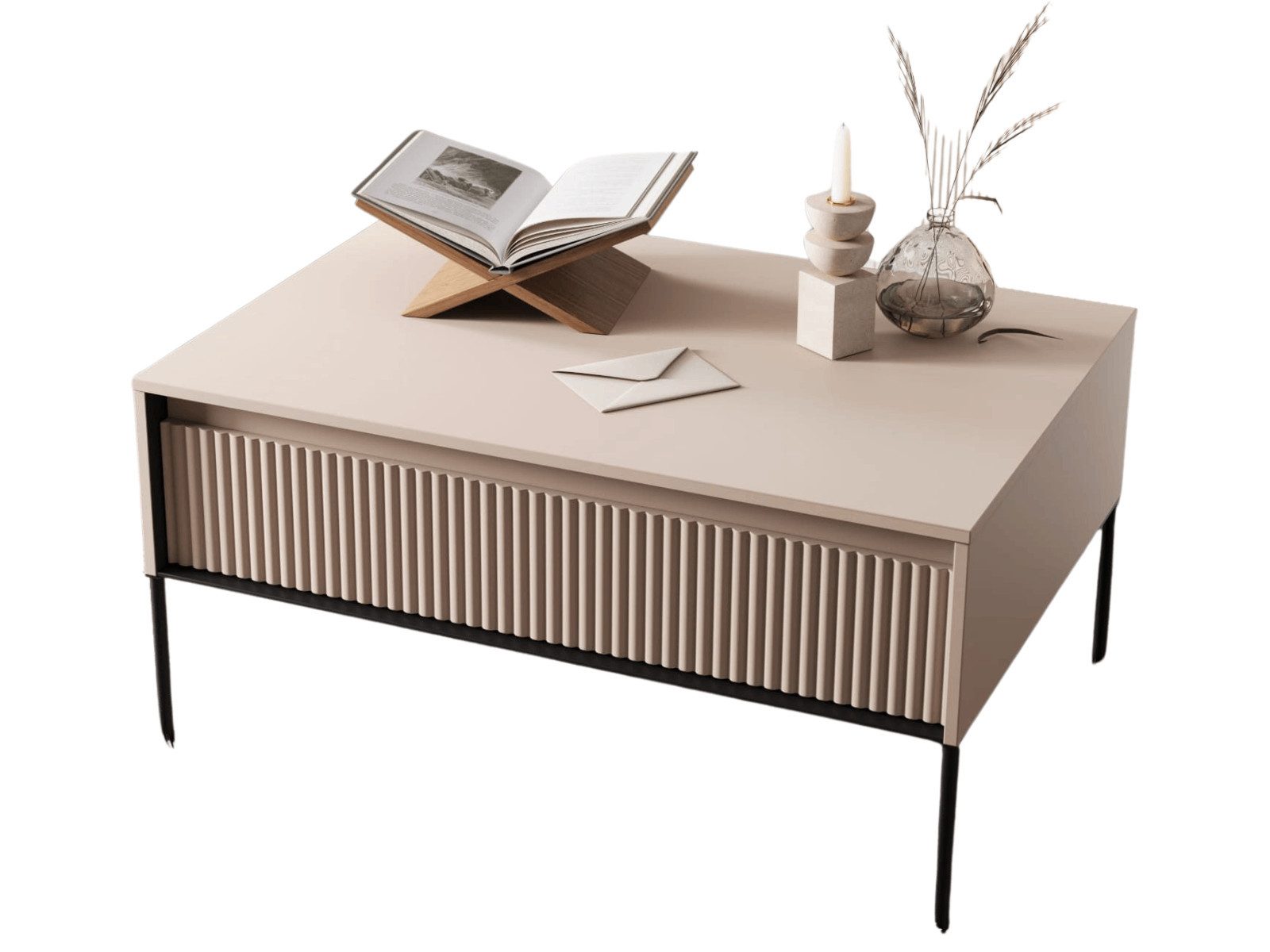 yourhouse24 Couchtisch TREND TR-09 – Modernes Design mit Rillenfront, Metal günstig online kaufen