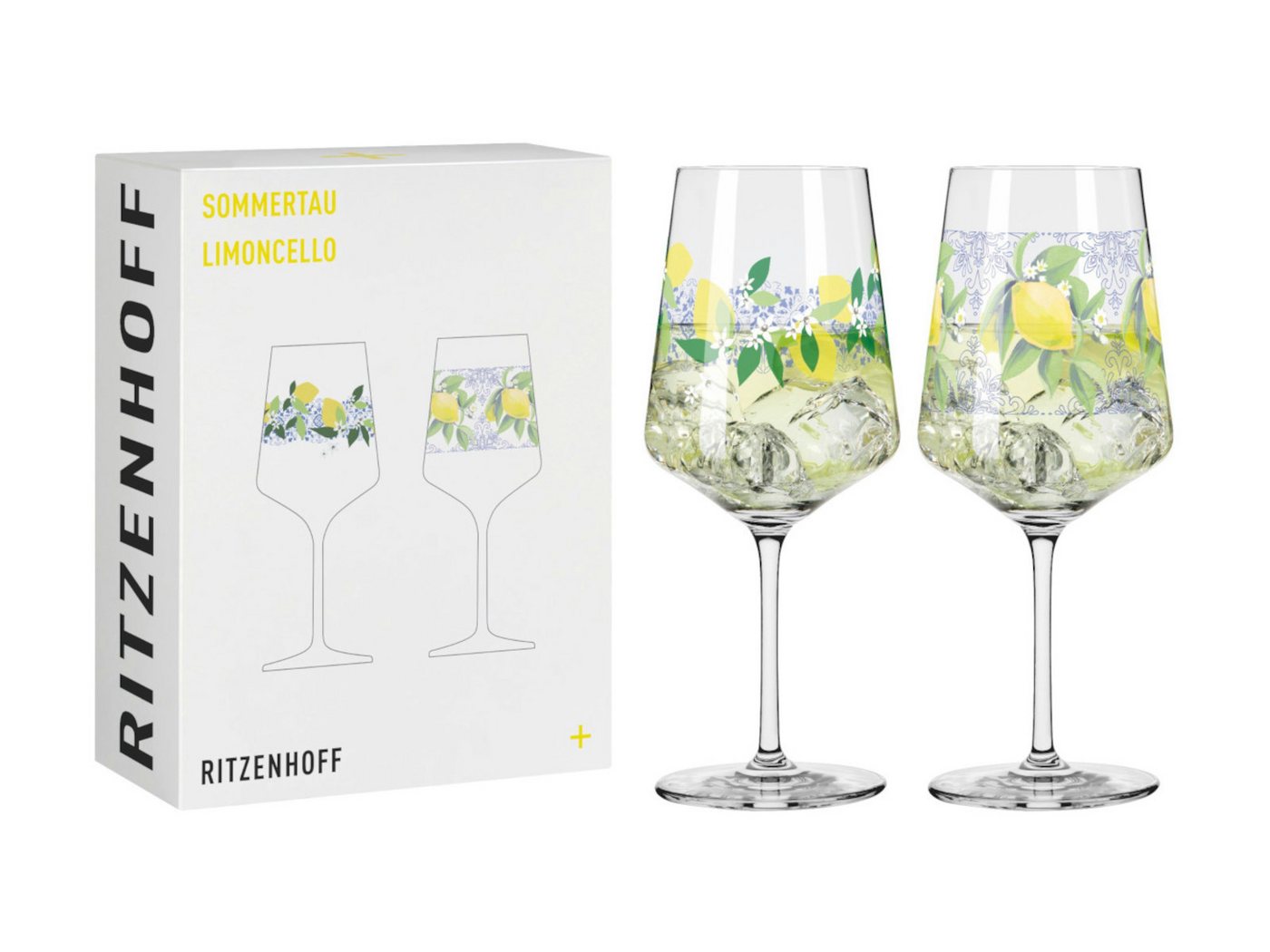 Ritzenhoff Gläser-Set Sommertau Limoncello (Rea,Behnke) 2er Set #21 #22 F25, Kristallglas