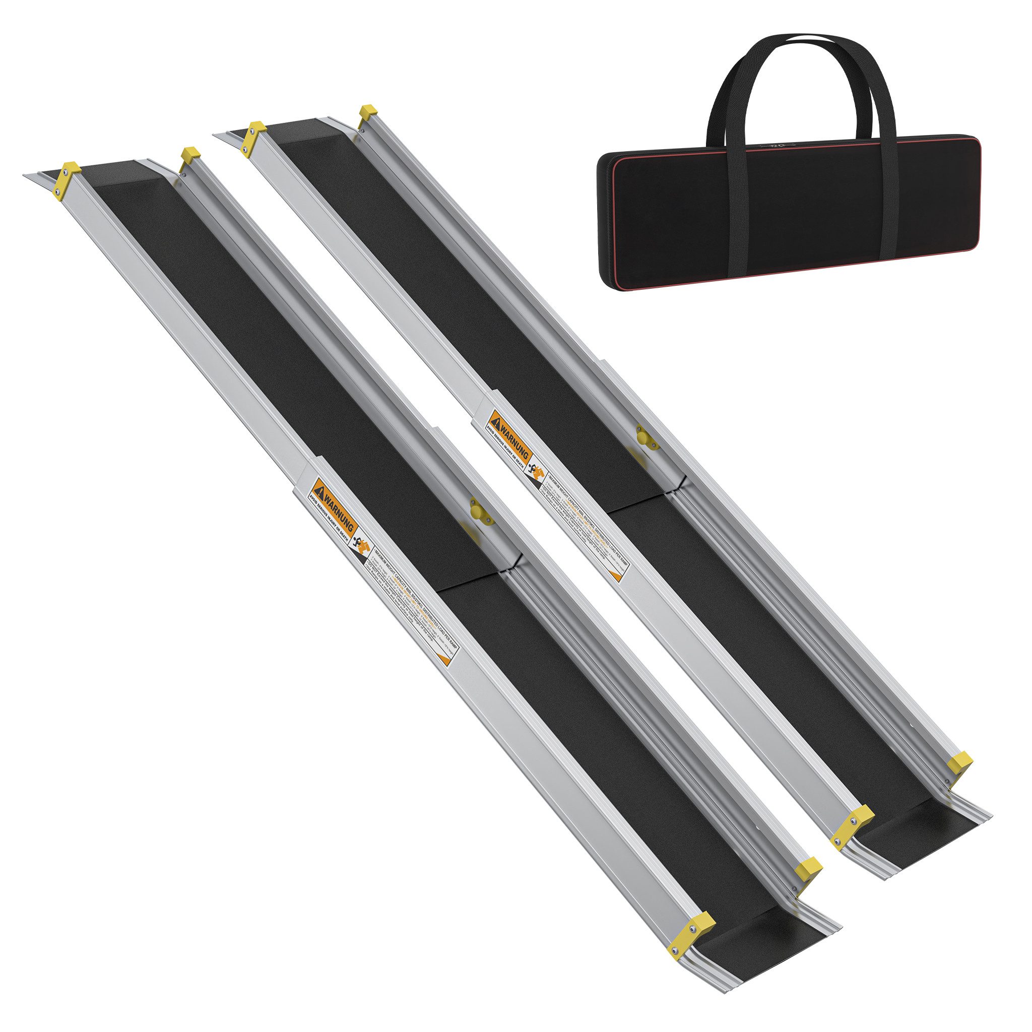 FIVMEN Auffahrrampe Rollstuhlrampe Teleskoprampen Teleskopschiene Türschwelle Aluminium, Schwellenrampe Rollstuhl Rampe Türschwellenrampe Tragfähigkeit 300 kg