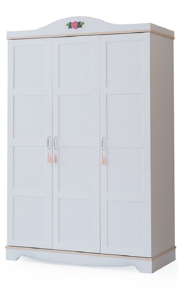 Xlmoebel Kleiderschrank Designer Holzschrank mit vier Türen in Rosa für Kinderzimmer Möbel (1-St., Kleiderschrank) Hergestellt in Europa