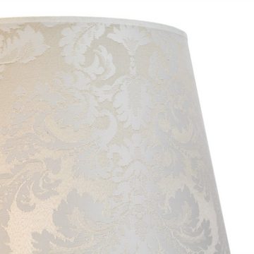 Licht-Erlebnisse Lampenschirm WILLOW, Stoffschirm konisch Ø 38 cm für Stehlampe E27 in Creme glänzend