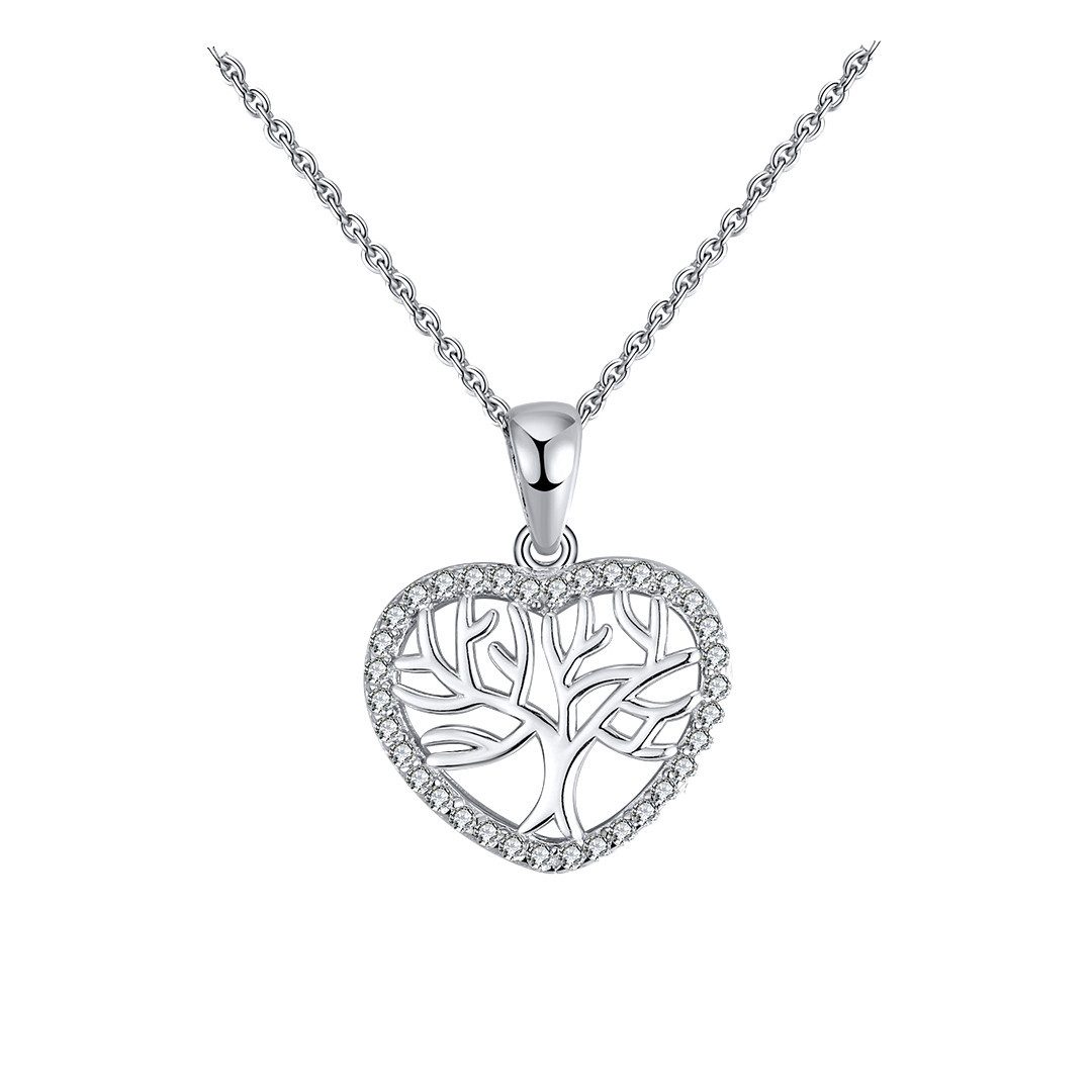 Suzan Gold Kette mit Anhänger Heartroots – Lebensbaum Kette aus 925er Silbe günstig online kaufen