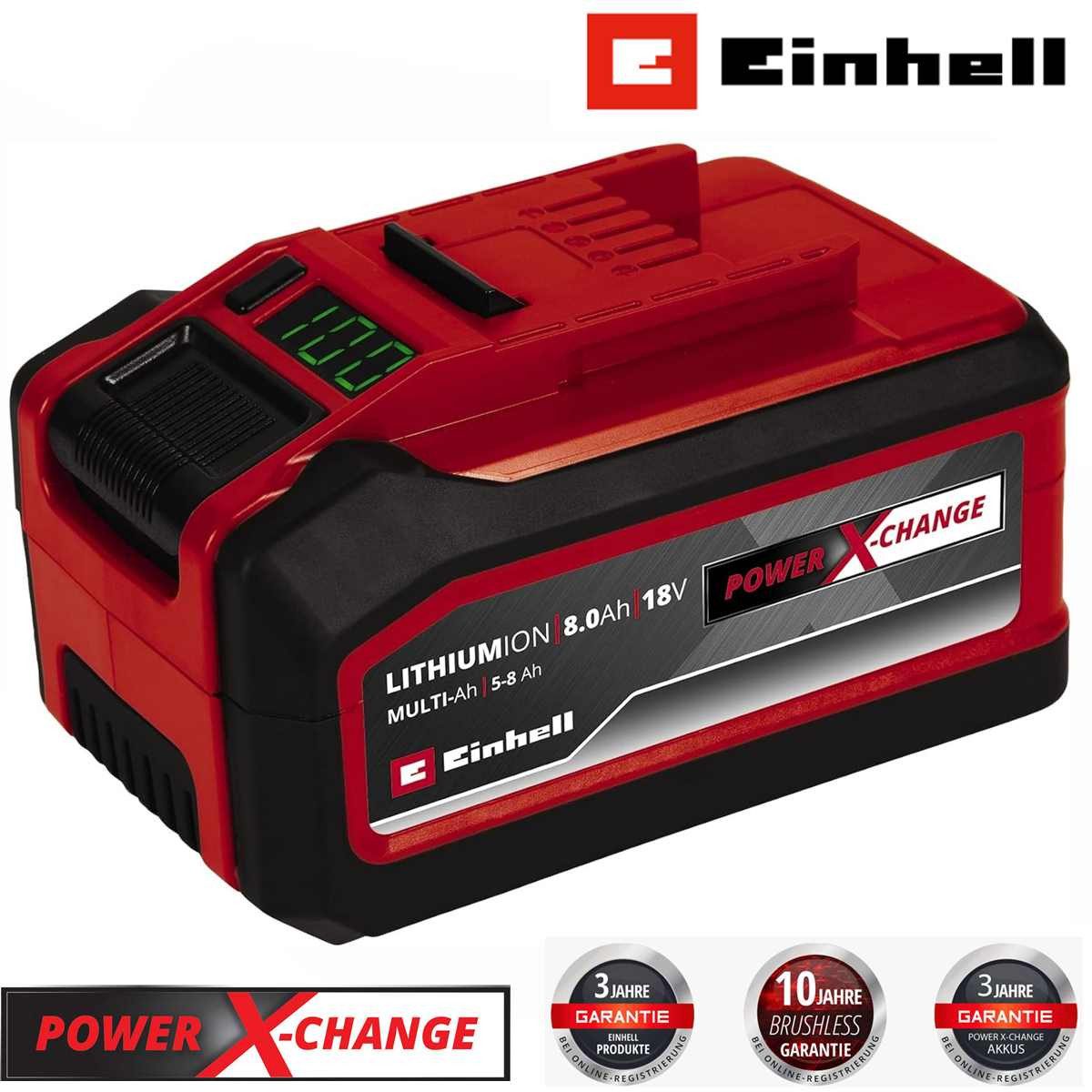 Original Einhell Akku 18 V, 5.0 bis 8.0 Ah Power X Change Plus Akku Zusatz-Akku