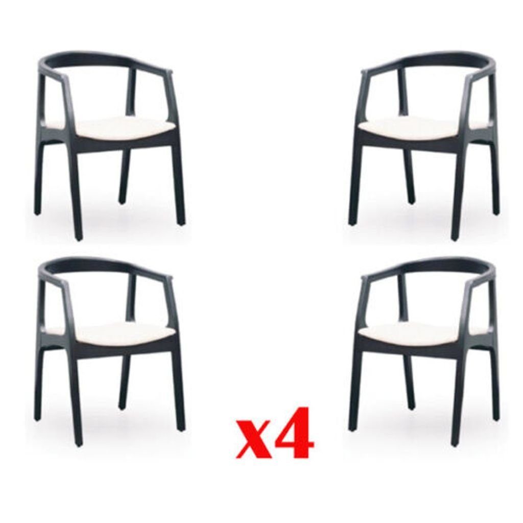 Stuhl Sessel Holz Stühle Textil Polster 4x Set Design Esszimmer JVmoebel Loungesessel,