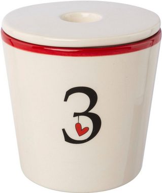 Creativ deco Kerzenhalter Stabkerzenhalter für die Adventszeit, Weihnachtsdeko (Set, 4 St), Becher aus Keramik mit Cover 1 bis 4, Höhe ca. 10 cm, Adventsleuchter
