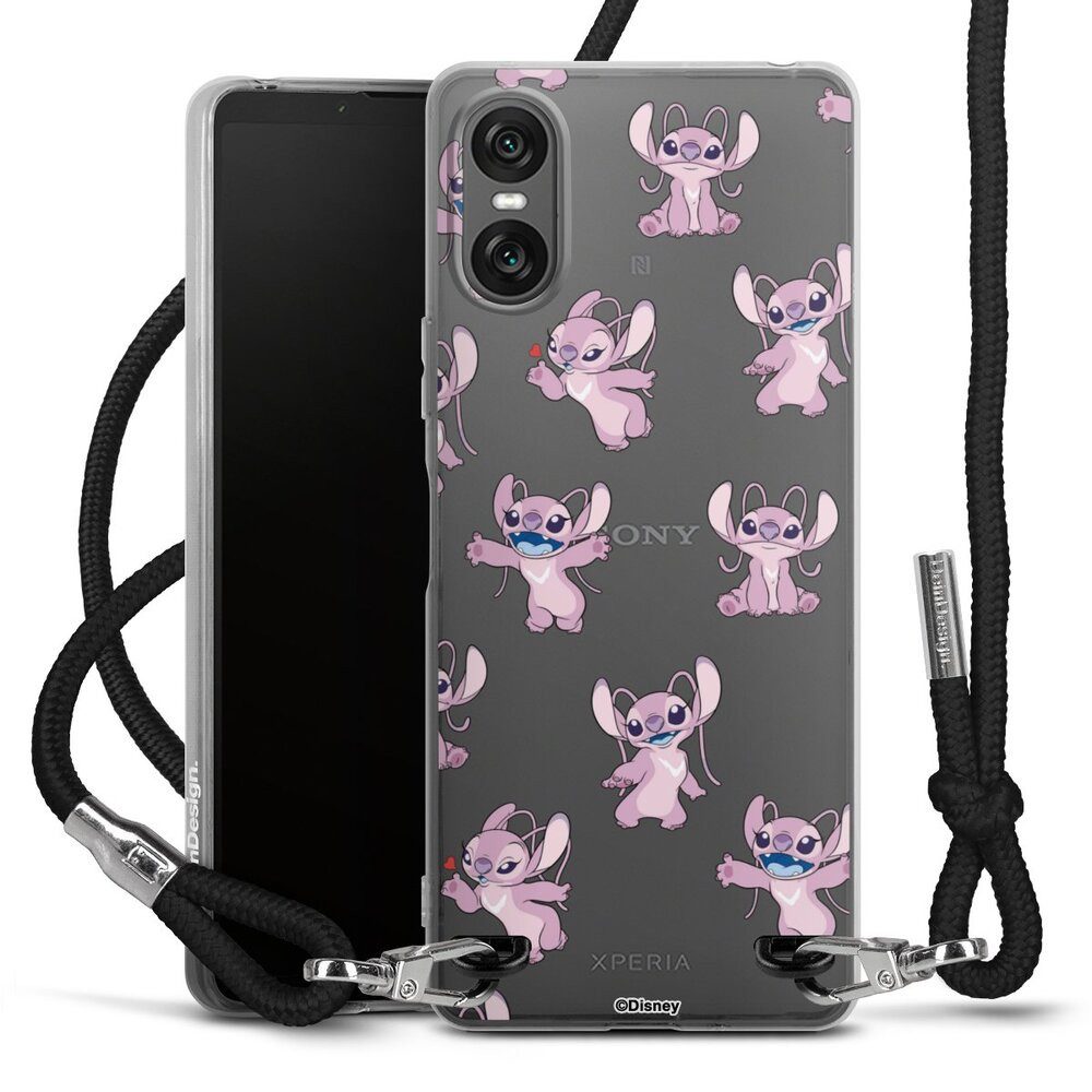 DeinDesign Handyhülle Lilo & Stitch Engel Disney Angel Faces Pattern Transparent, Sony Xperia 10 VI Handykette Hülle mit Band Case zum Umhängen