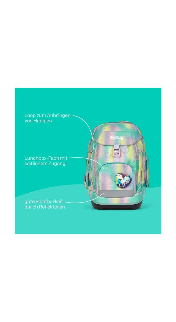 ergobag Schulranzen maxi Set (6-tlg., 6-teiliges Set), größenverstellbares Rückensystem