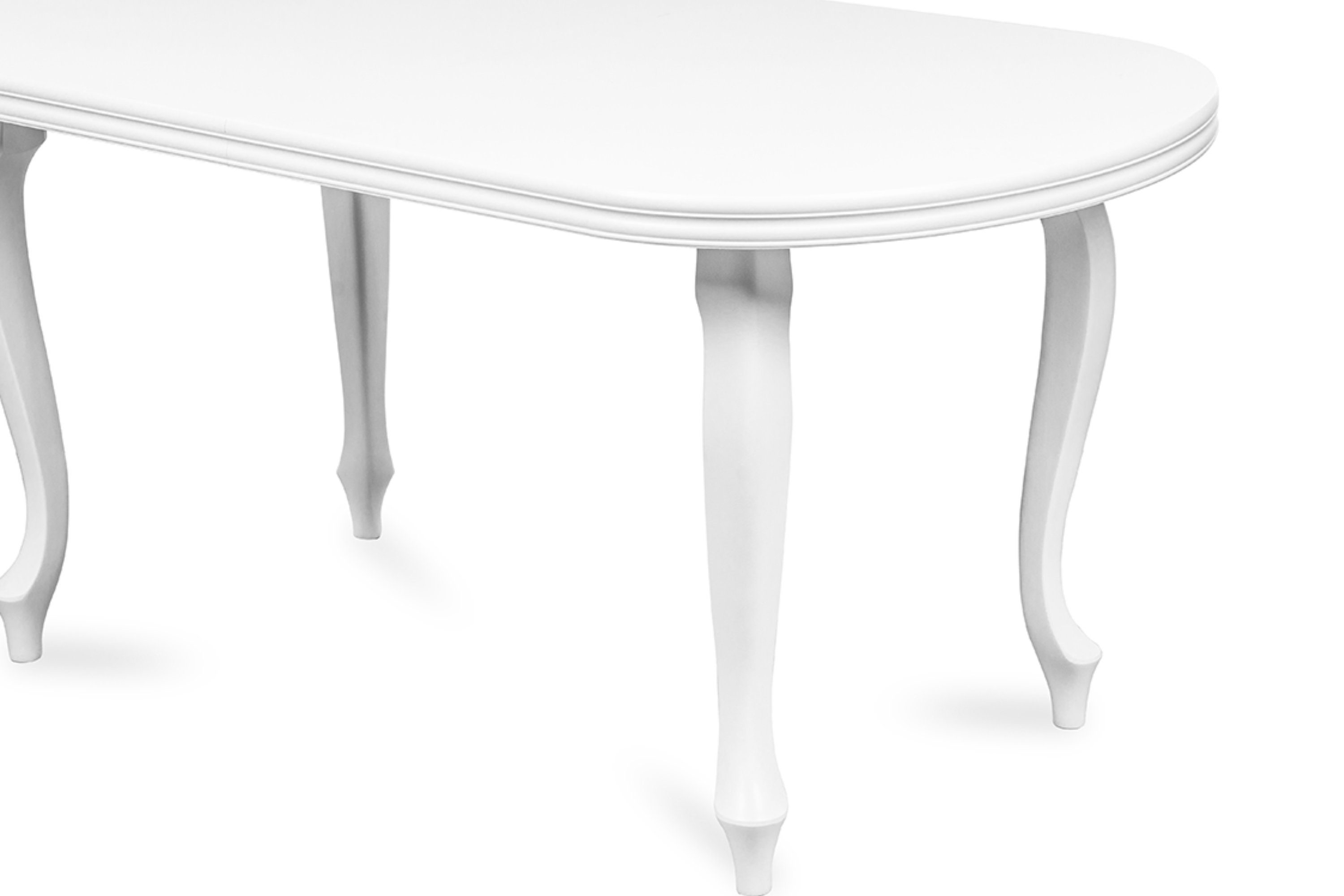 Konsimo Esstisch ALTIS Esszimmertisch oval ausziehbar weiß bis 240cm, | Küchentisch | weiß 160x90cm, weiß