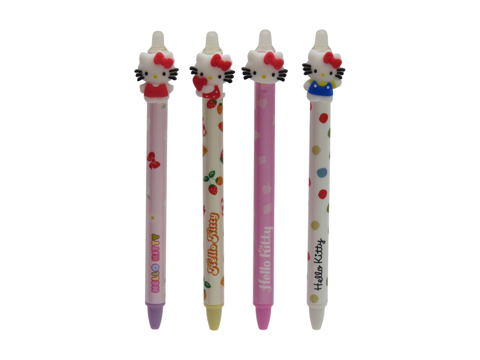 Hello Kitty Kugelschreiber - 4 Stück Gelstift mit Radierfunktion Schreibstift mit 3D Figur, (4-tlg)